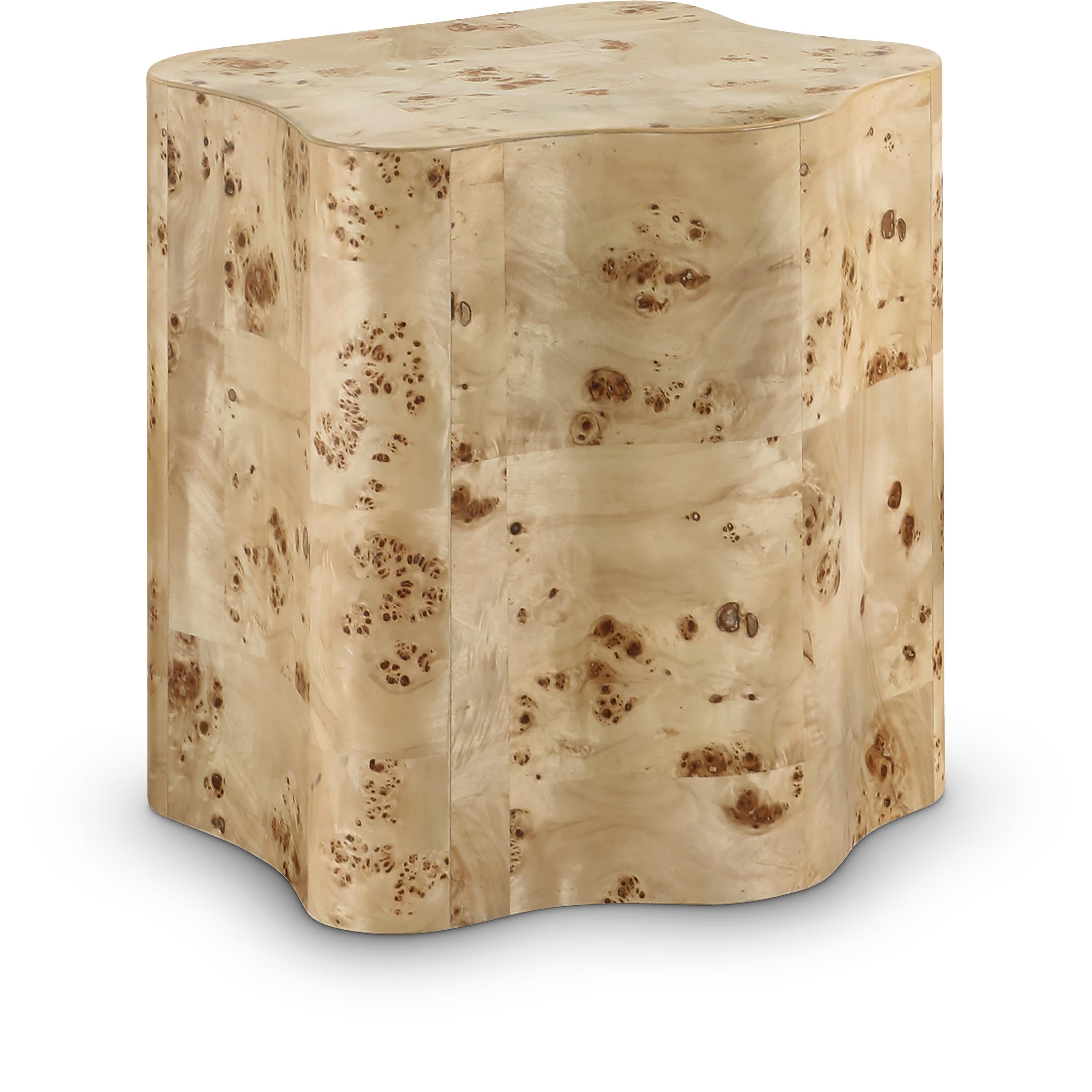 Meridian Zaire Natural Burl Wood End Table