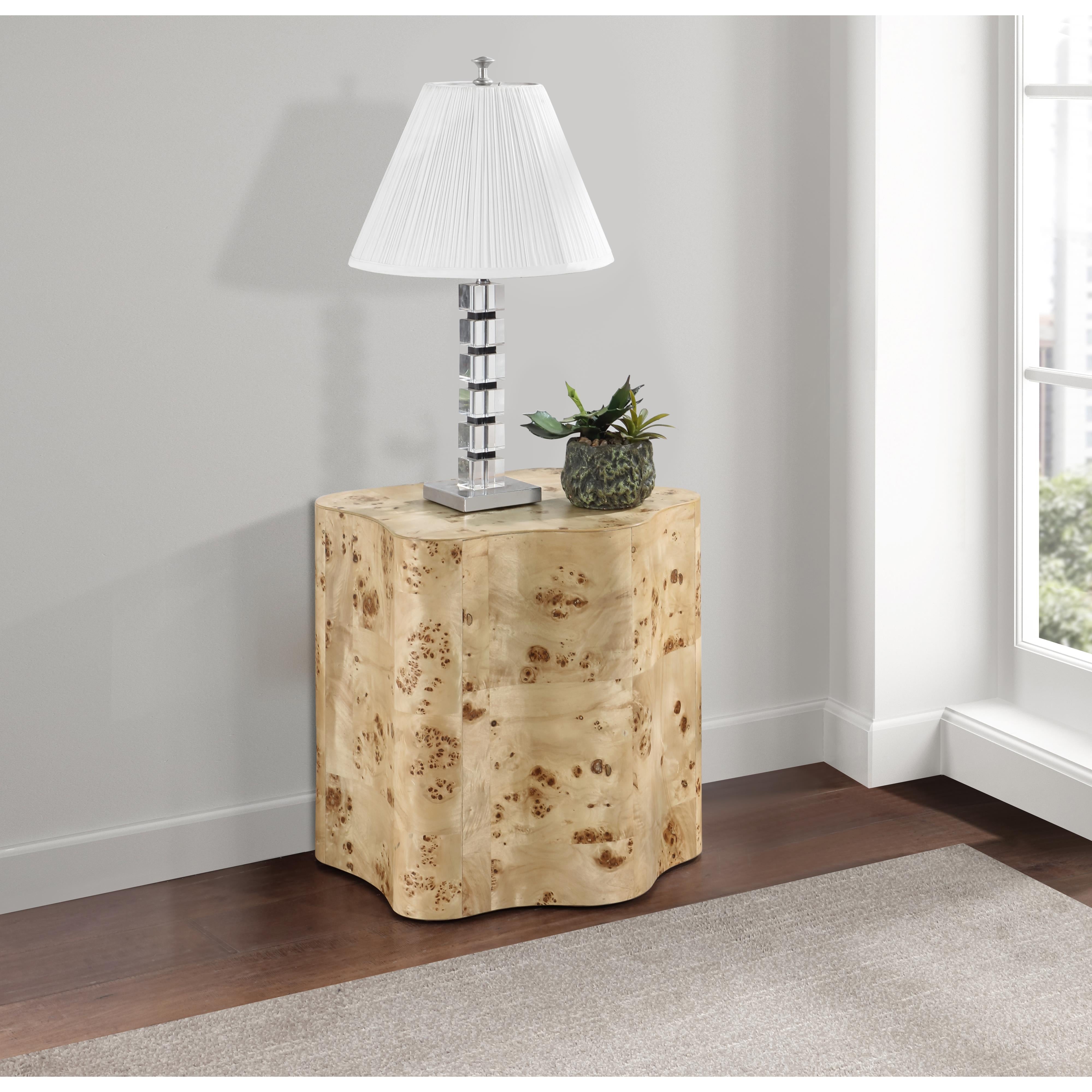 Meridian Zaire Natural Burl Wood End Table