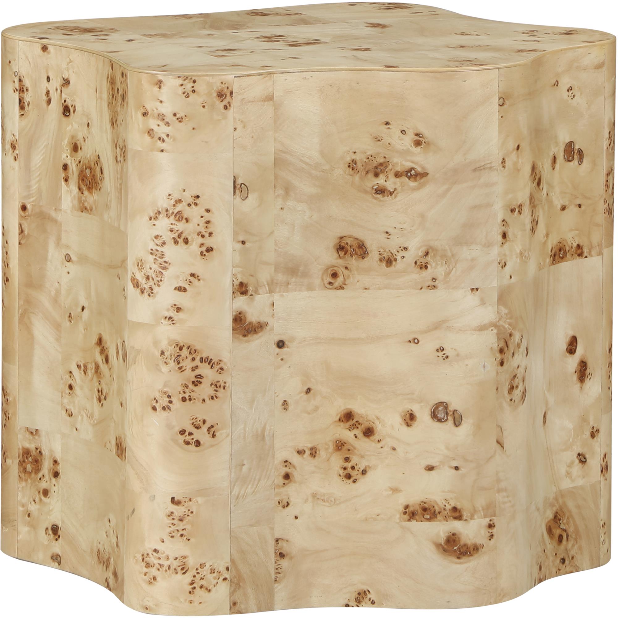 Meridian Zaire Natural Burl Wood End Table