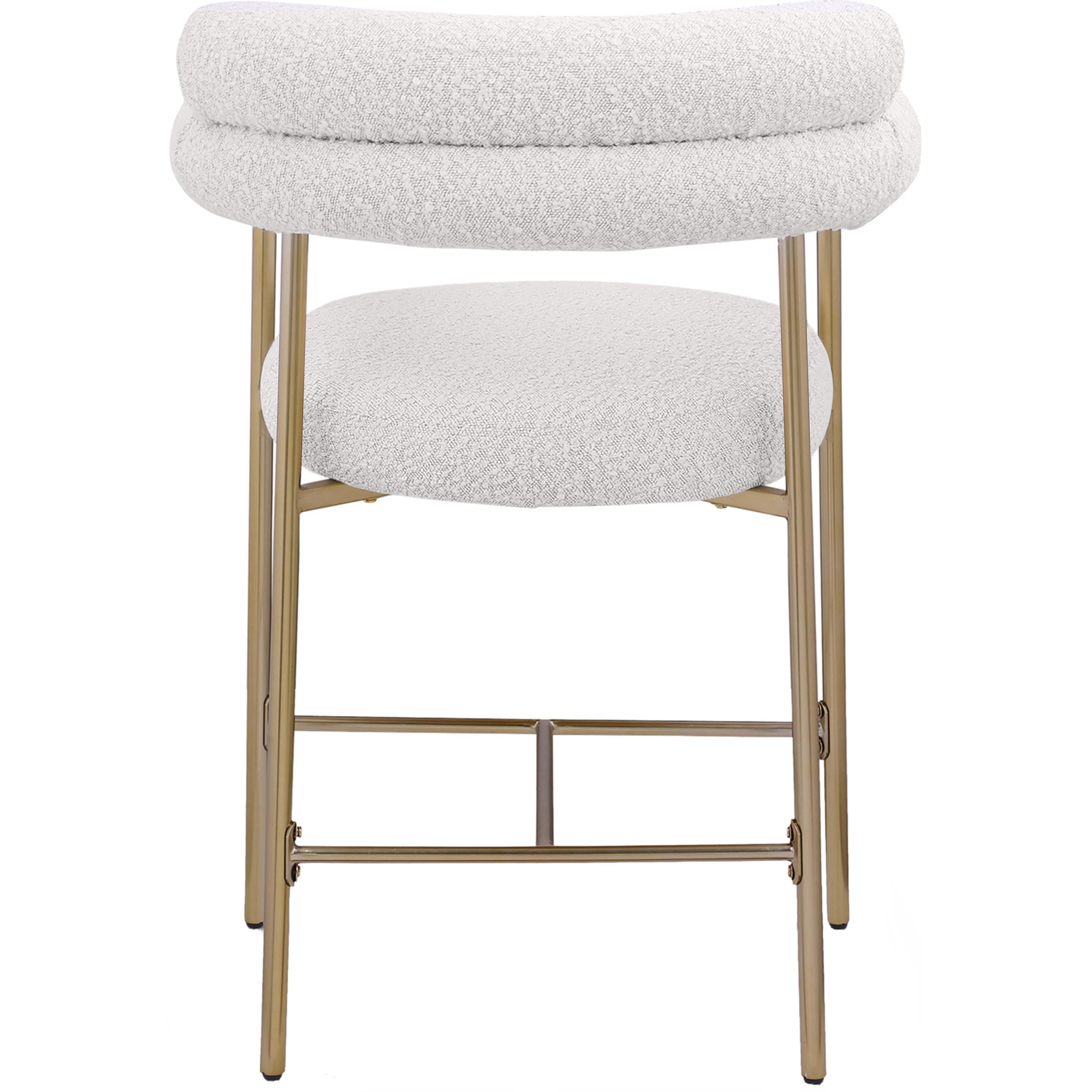 Meridian Blake Cream Boucle Fabric Counter Stool