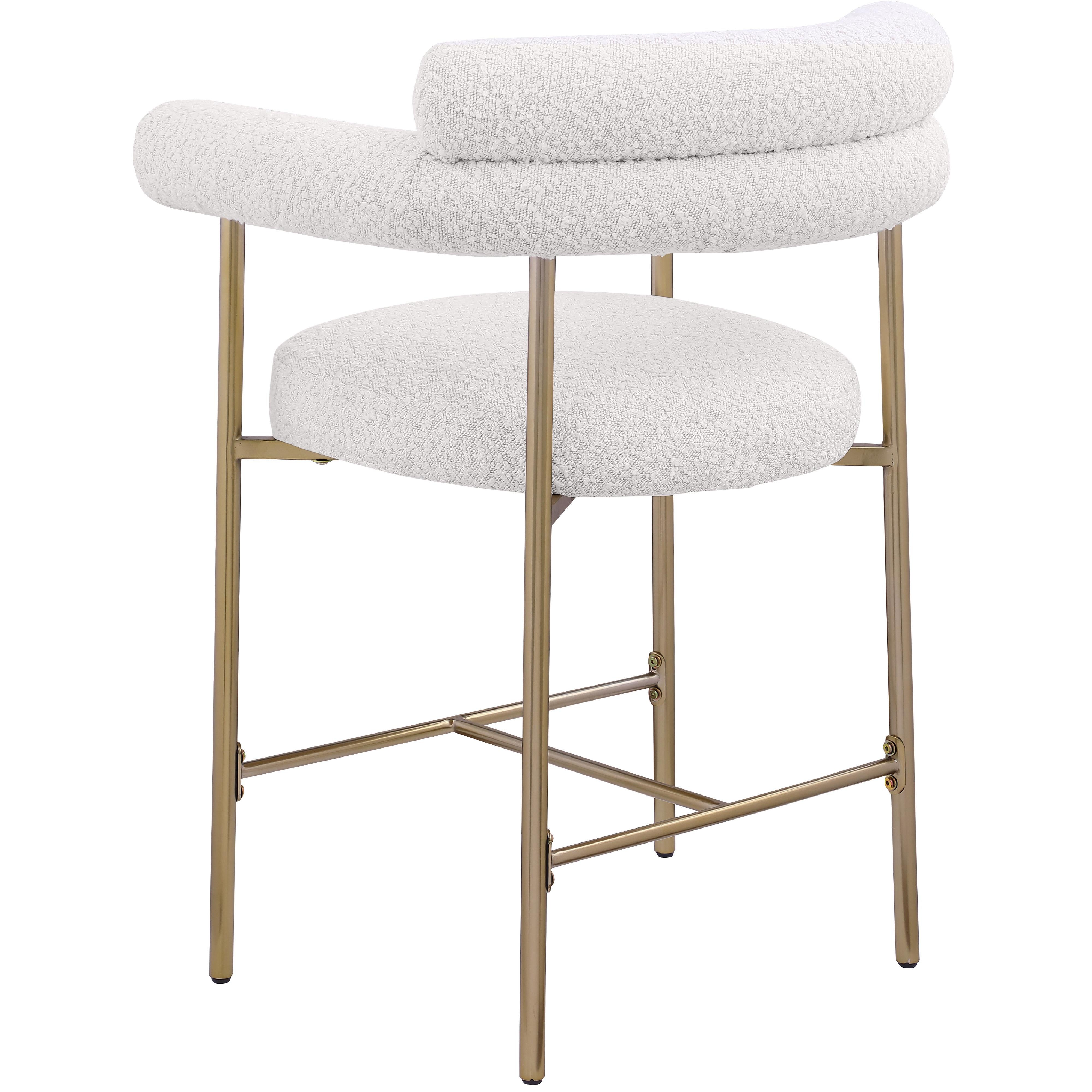 Meridian Blake Cream Boucle Fabric Counter Stool