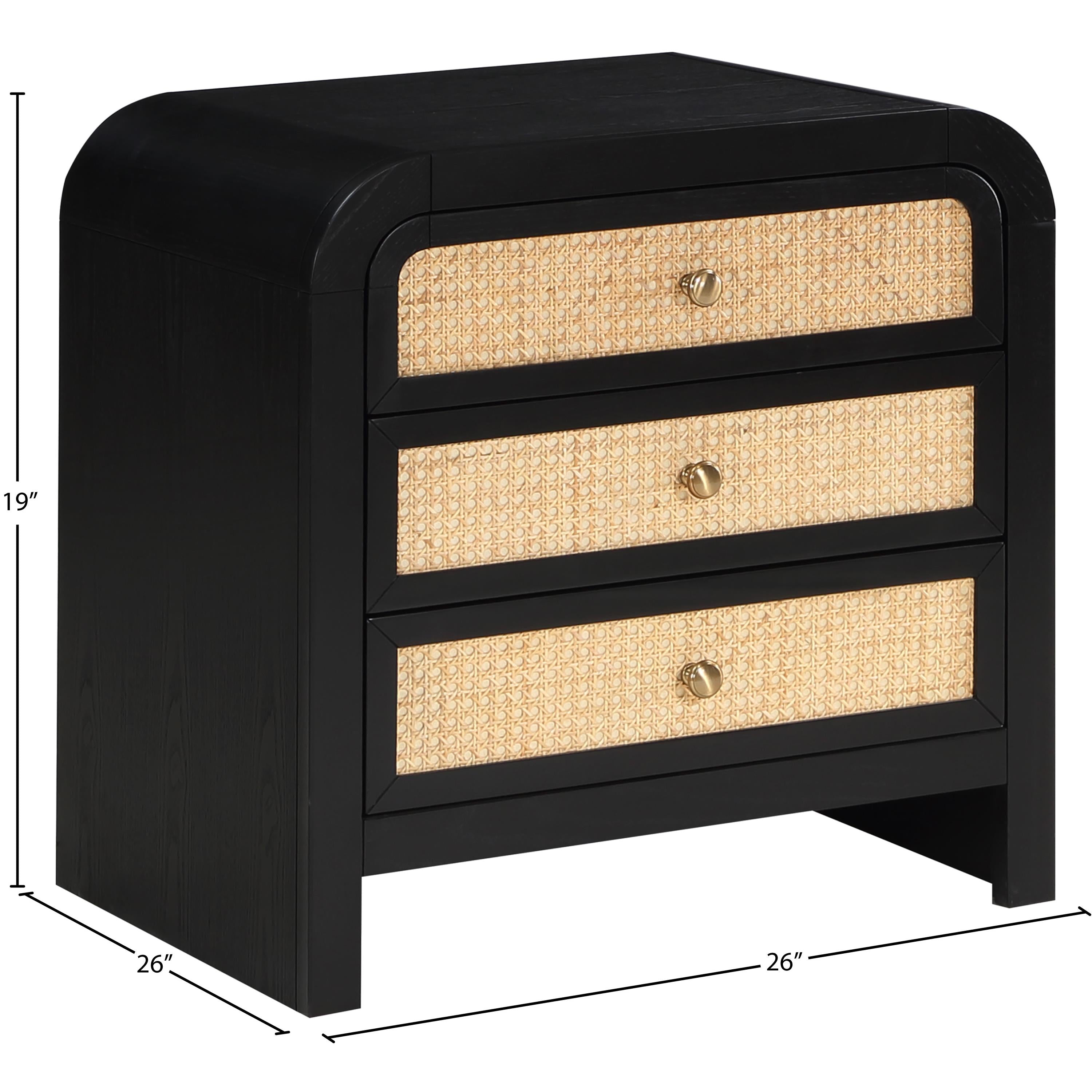 Meridian Siena Black Night Stand