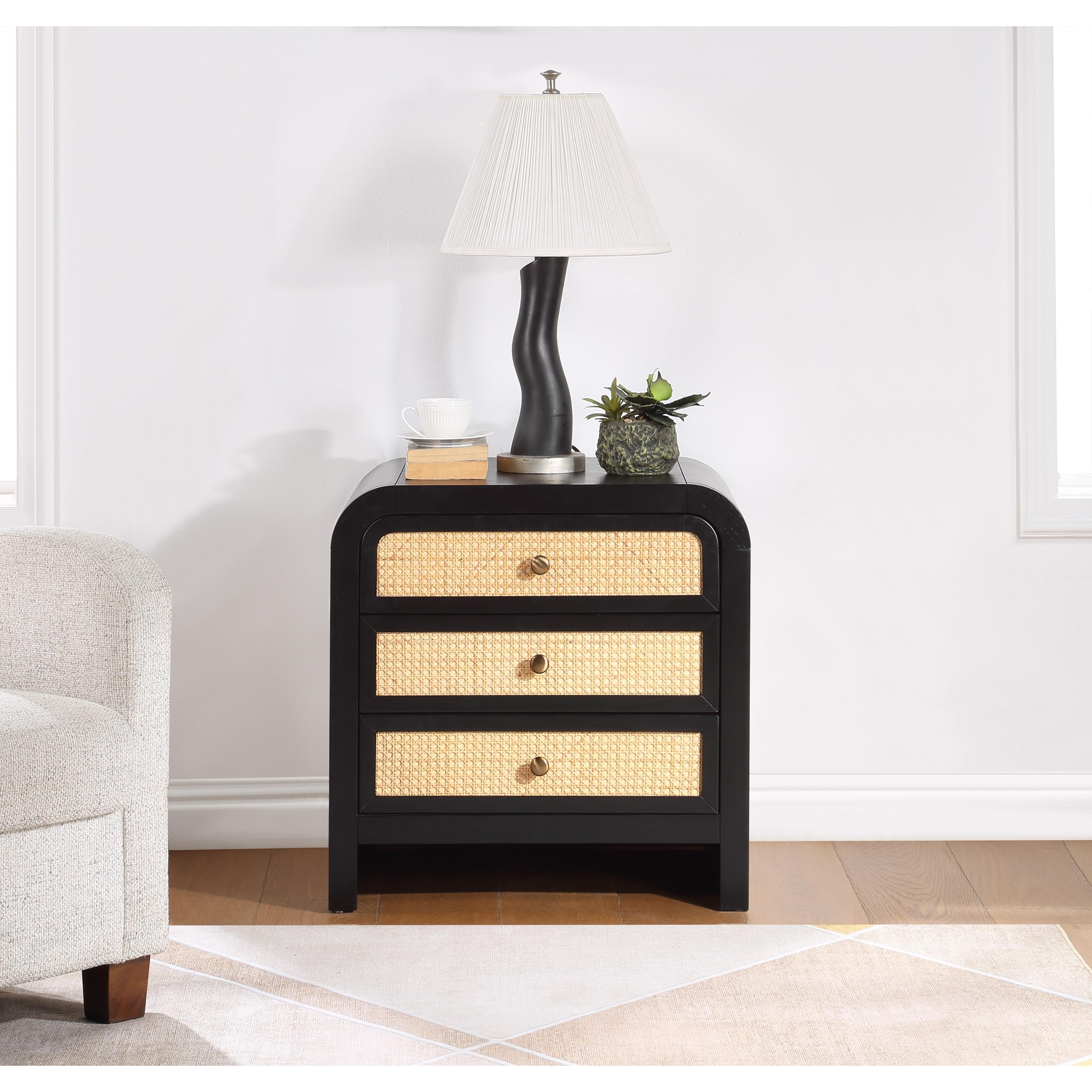 Meridian Siena Black Night Stand