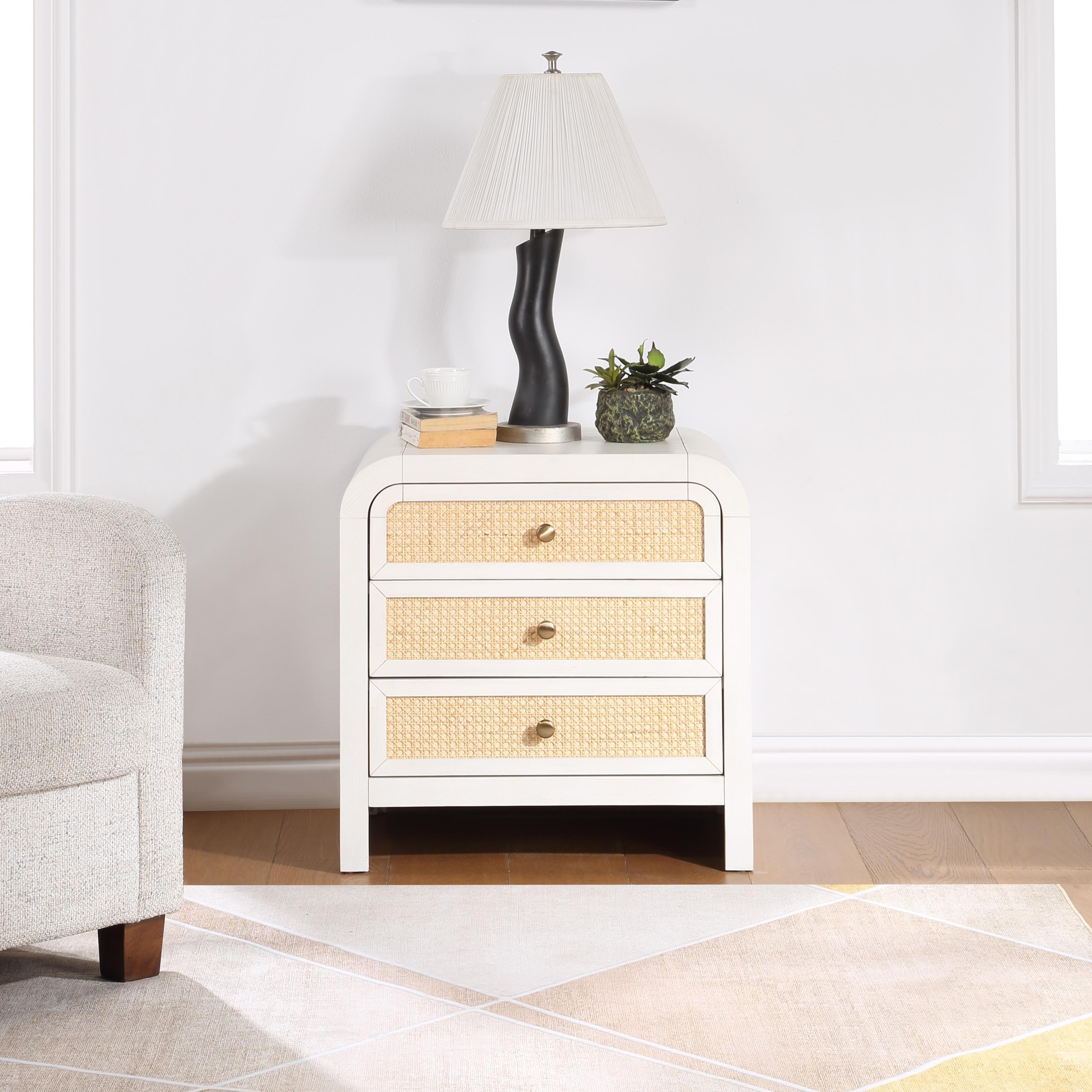 Meridian Siena White Night Stand