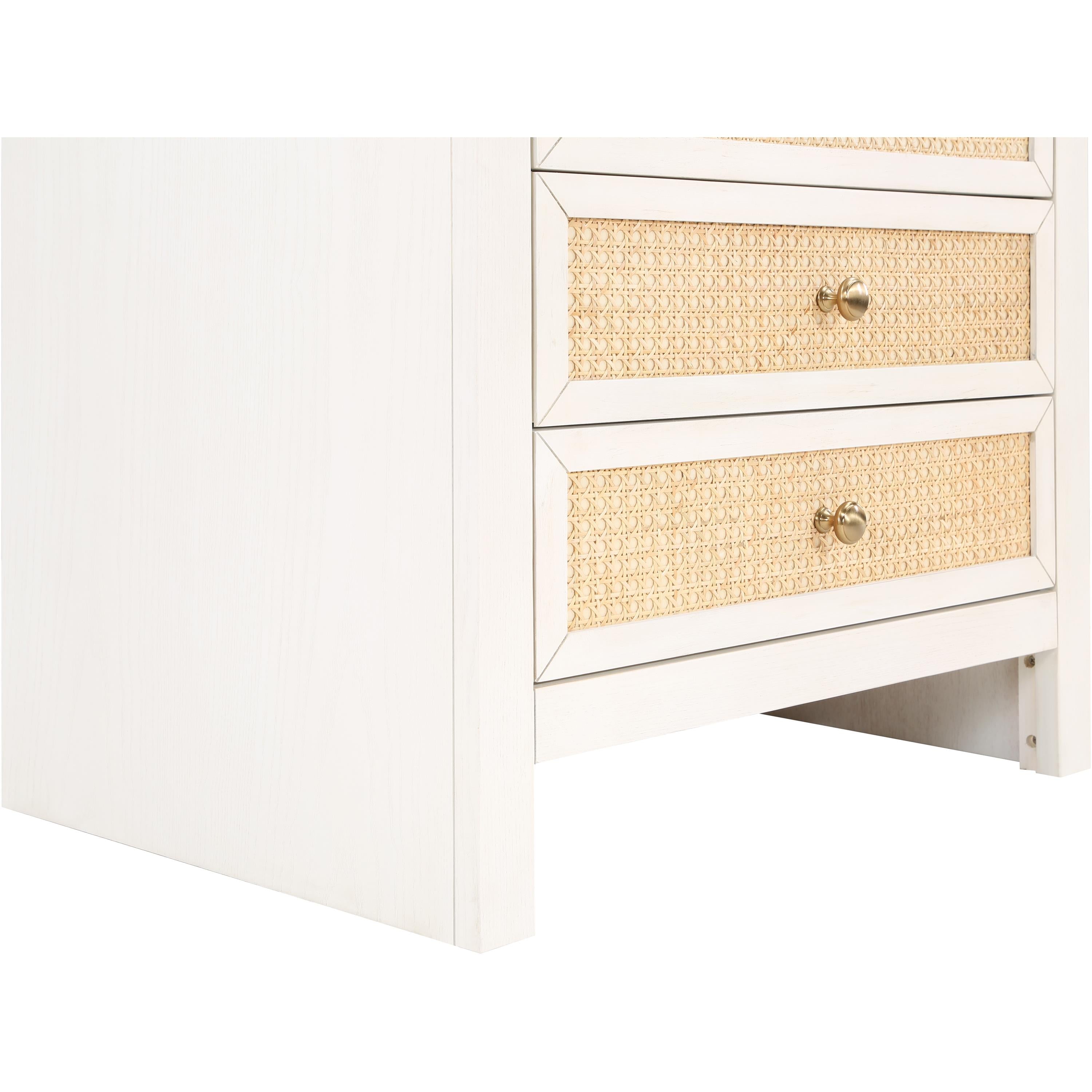 Meridian Siena White Night Stand