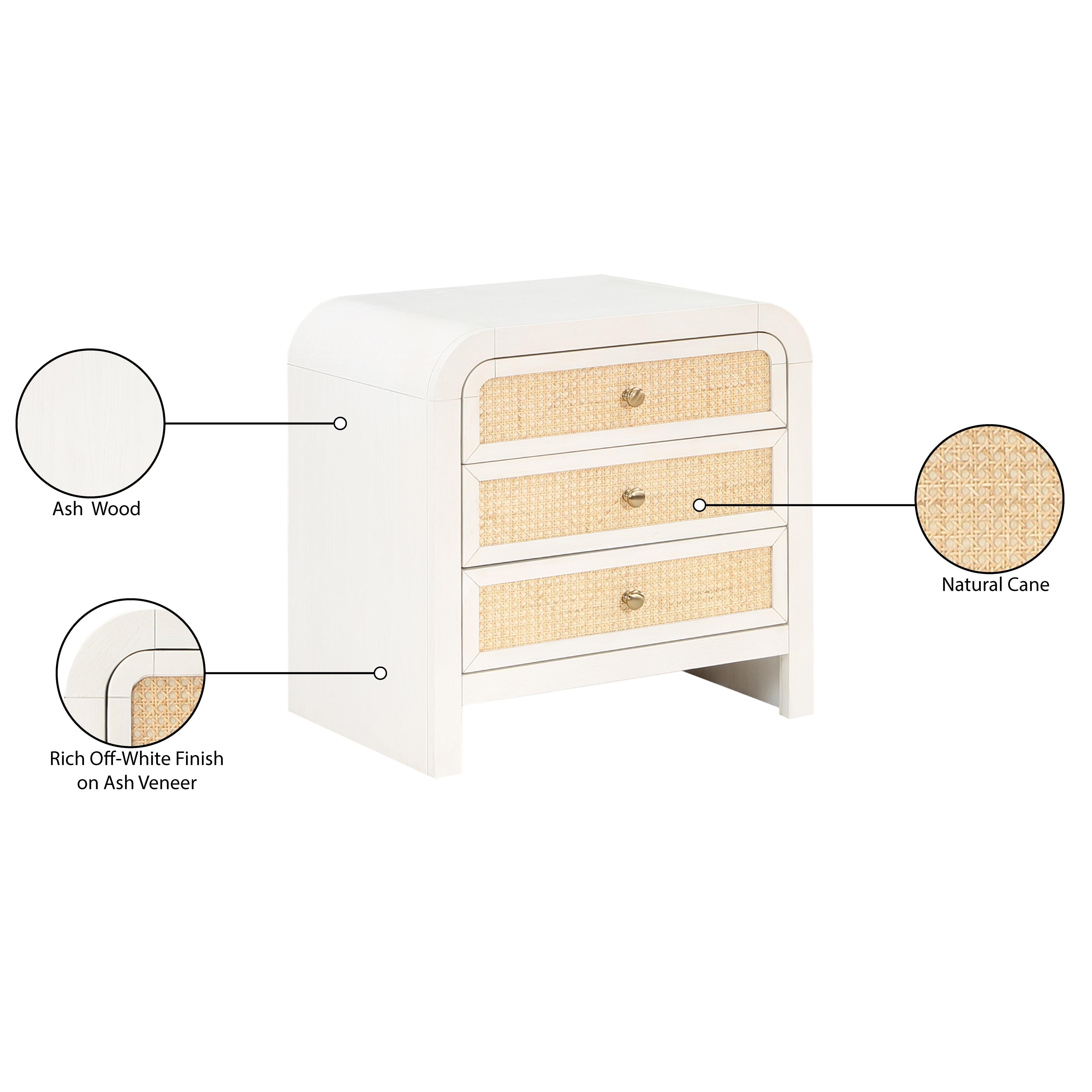 Meridian Siena White Night Stand