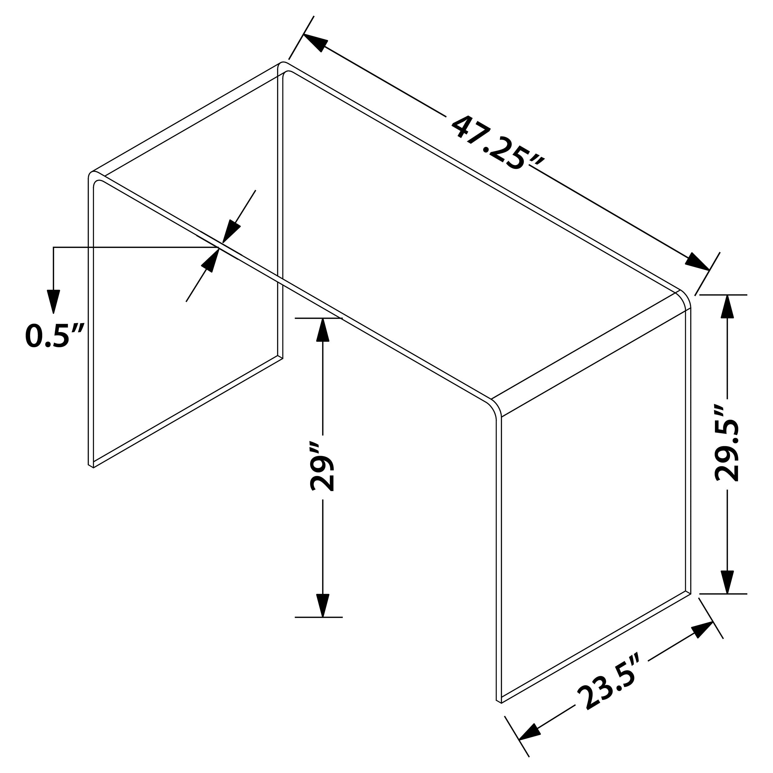 Ripley Glass Writing Desk Clear