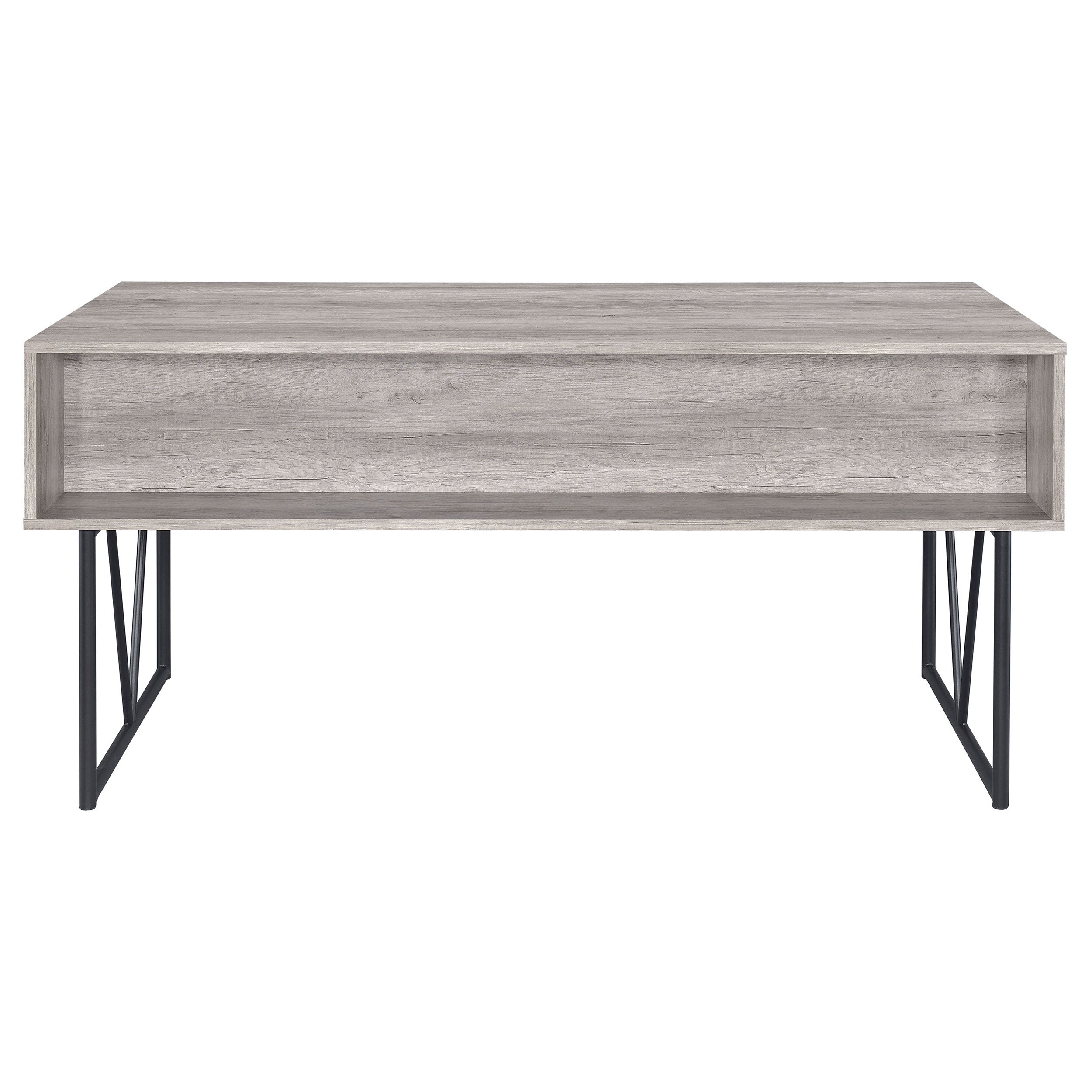 Analiese 4-drawer Writing Desk Grey Driftwood