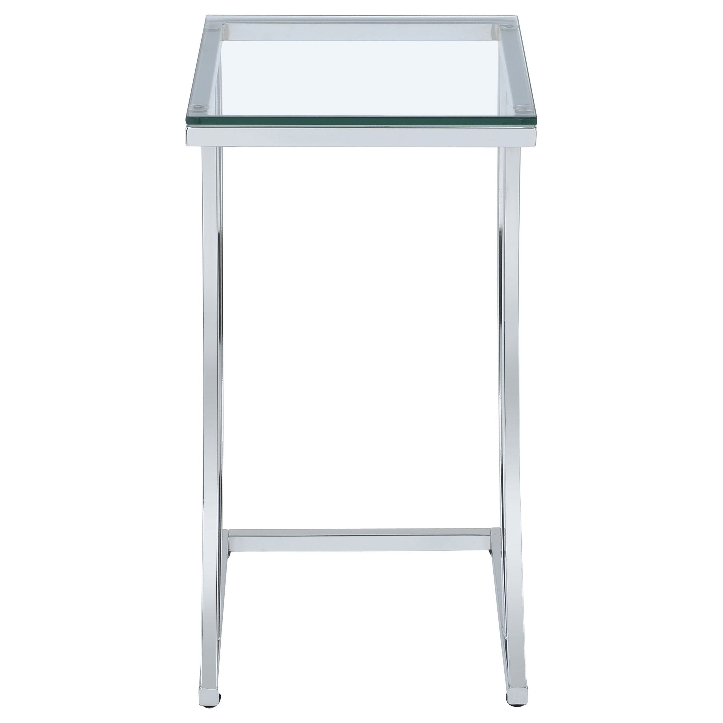 Cayden Rectangular Top Accent Table Chrome and Clear