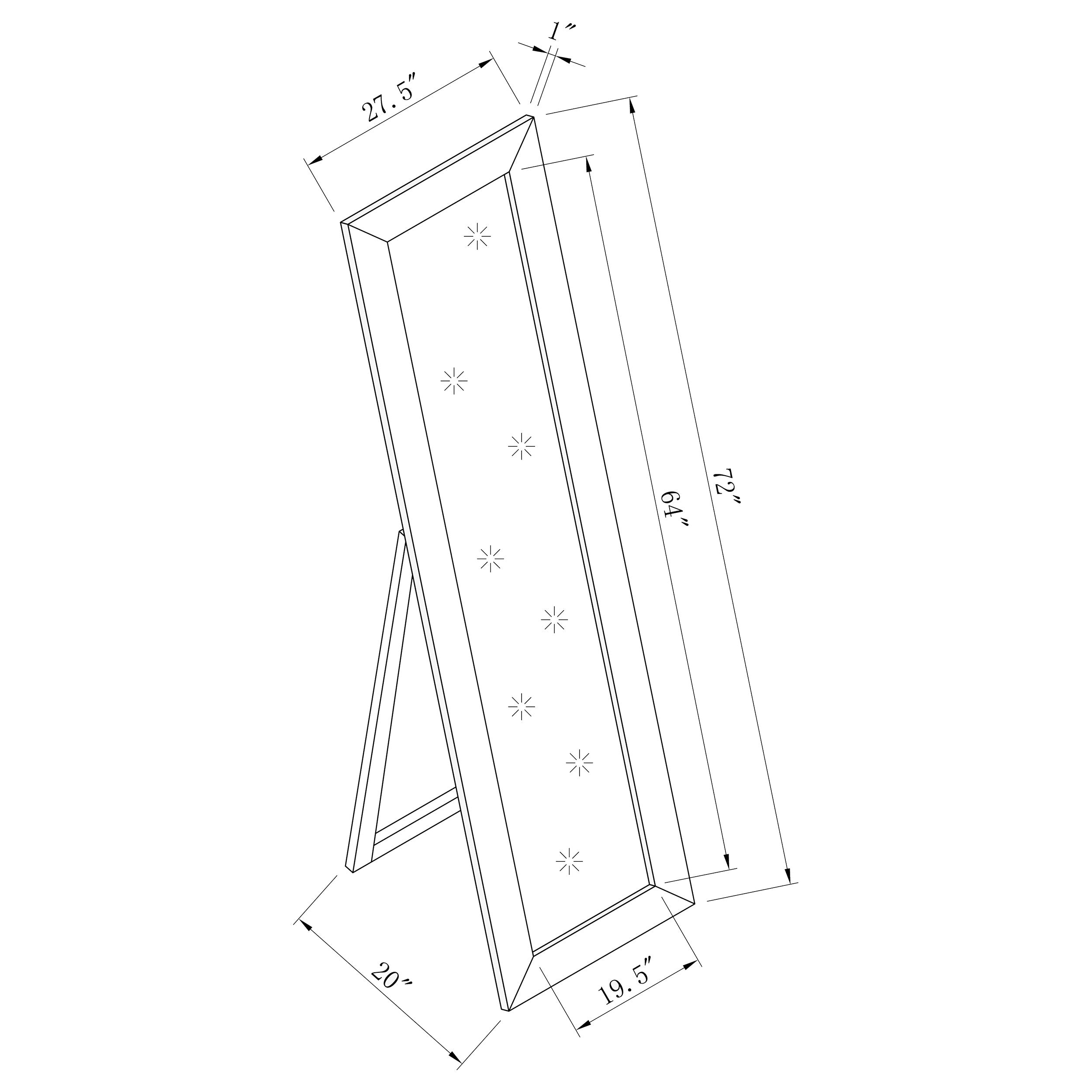 Toga Rectangular Floor Mirror Cappuccino