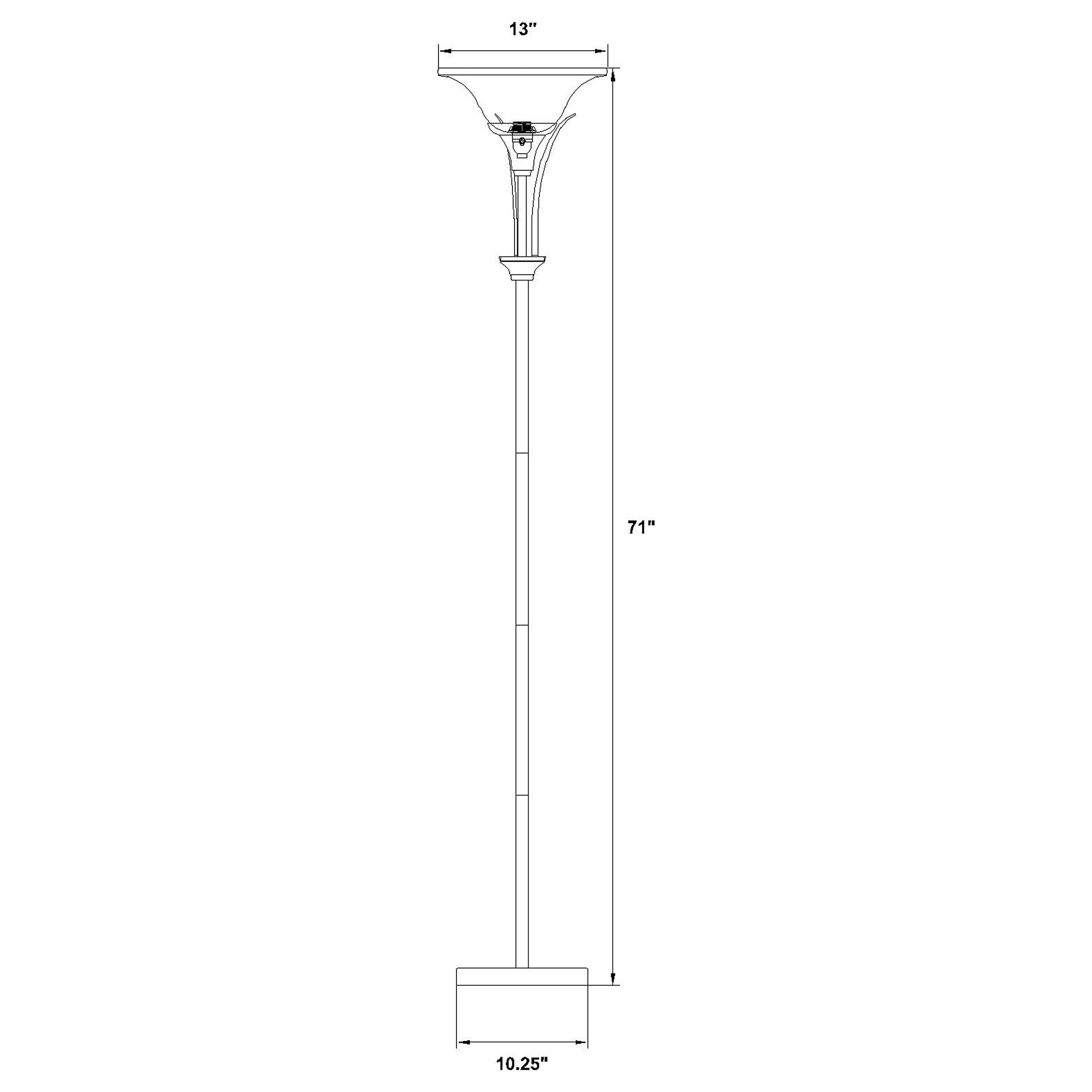 Archie Floor Lamp with Frosted Ribbed Shade Brushed Steel