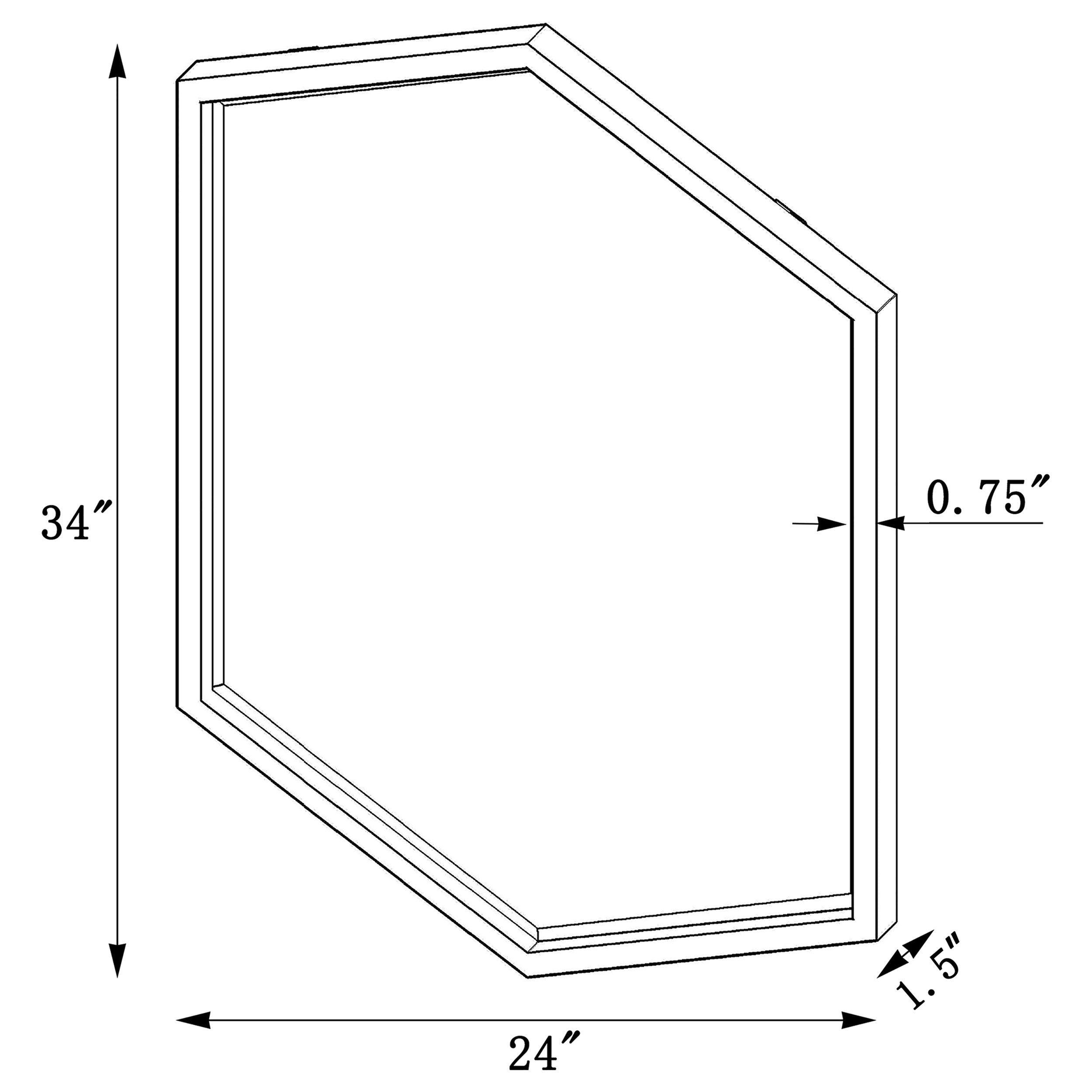 Bledel Hexagon Shaped Wall Mirror Gold