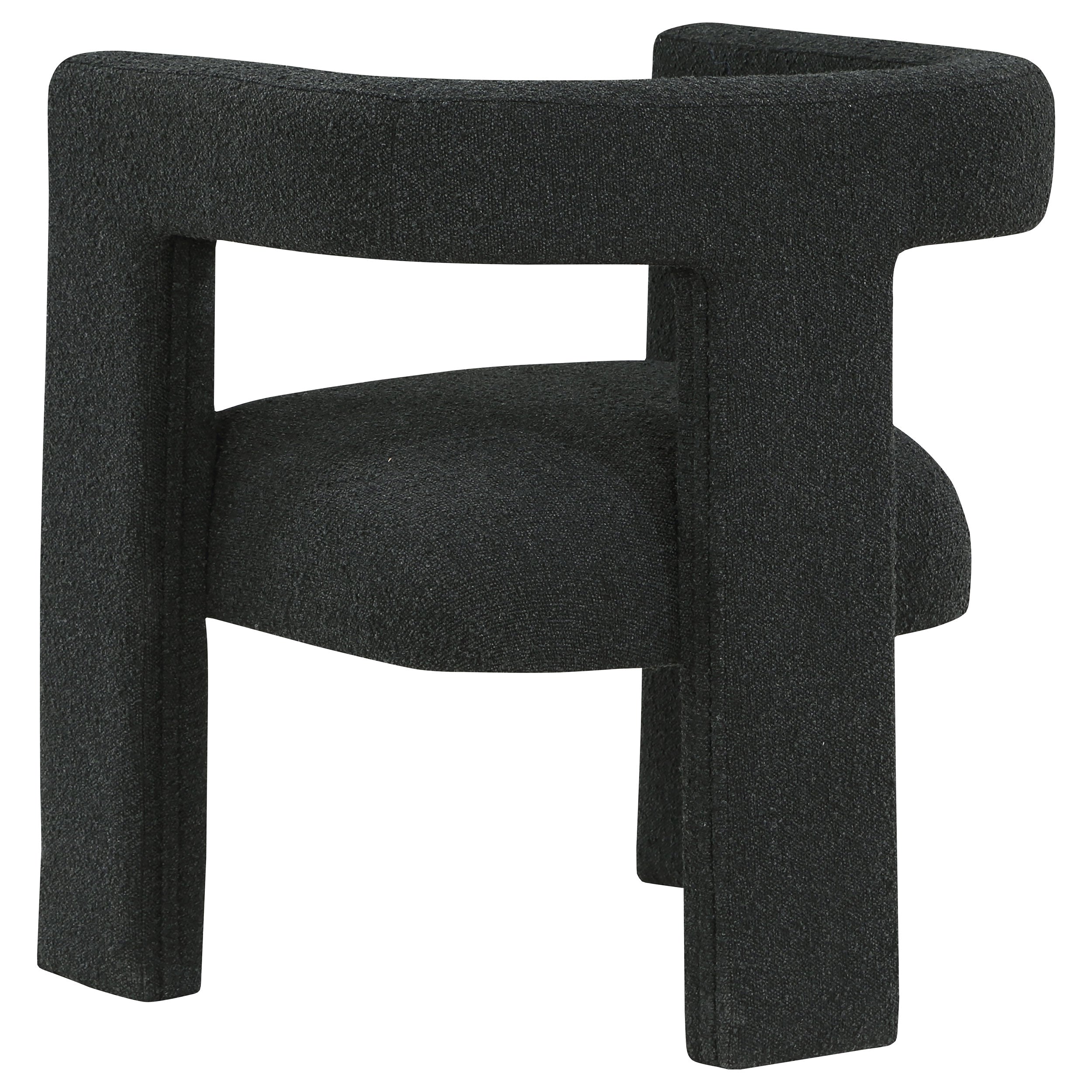 Petra Boucle Upholstered Accent Side Chair Black