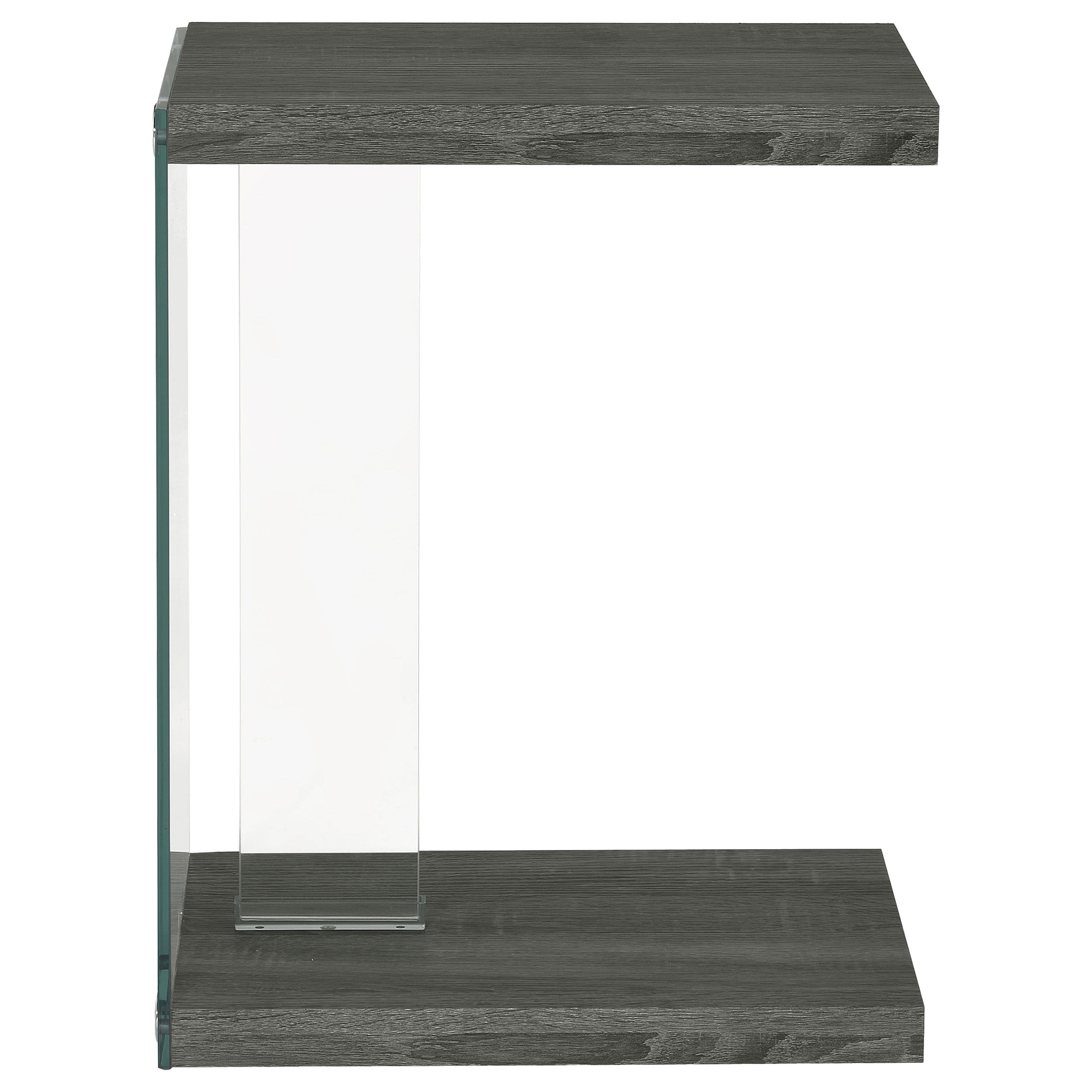 Colby Accent Table Weathered Grey and Clear