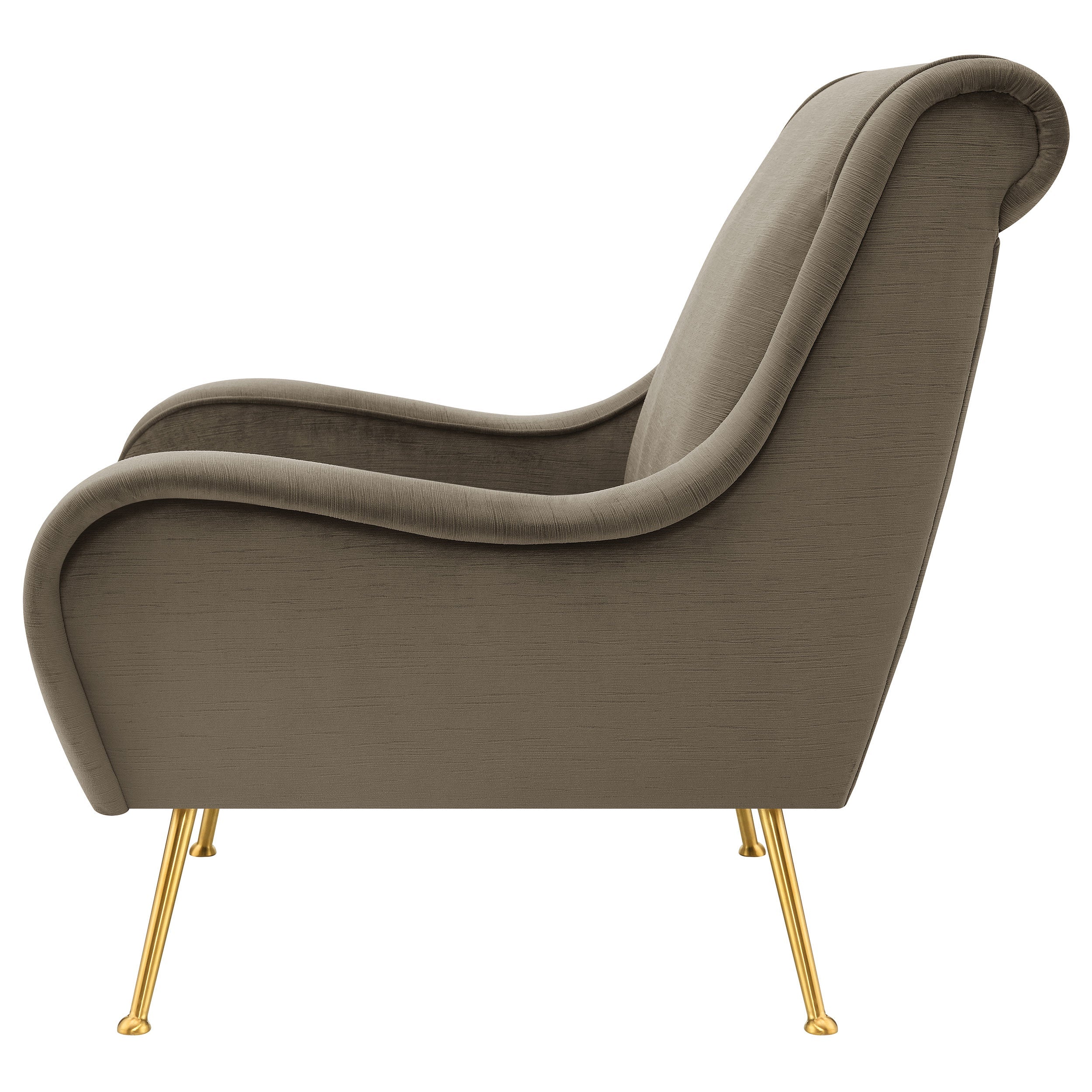 Ricci Upholstered Saddle Arms Accent Chair Stone and Gold