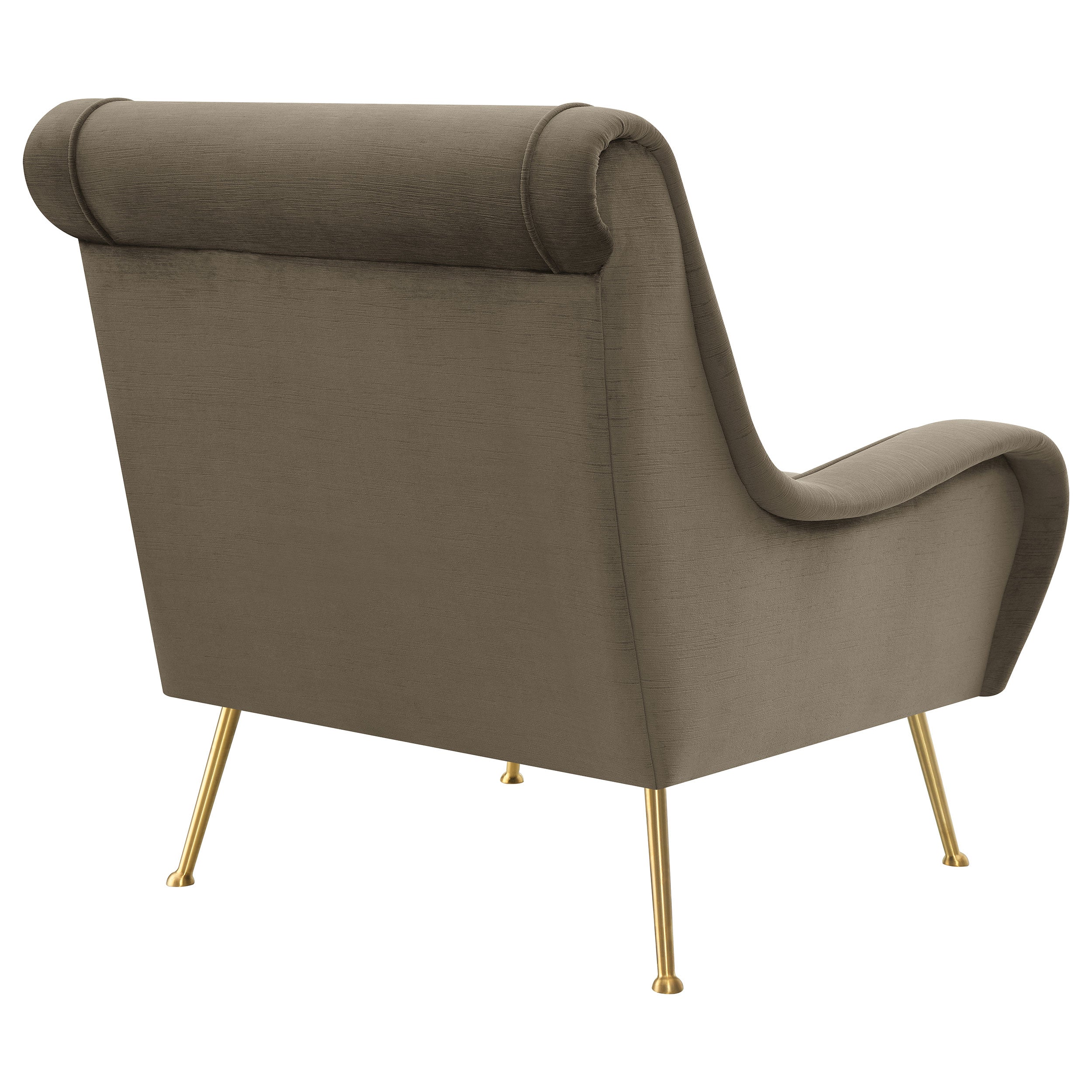 Ricci Upholstered Saddle Arms Accent Chair Stone and Gold