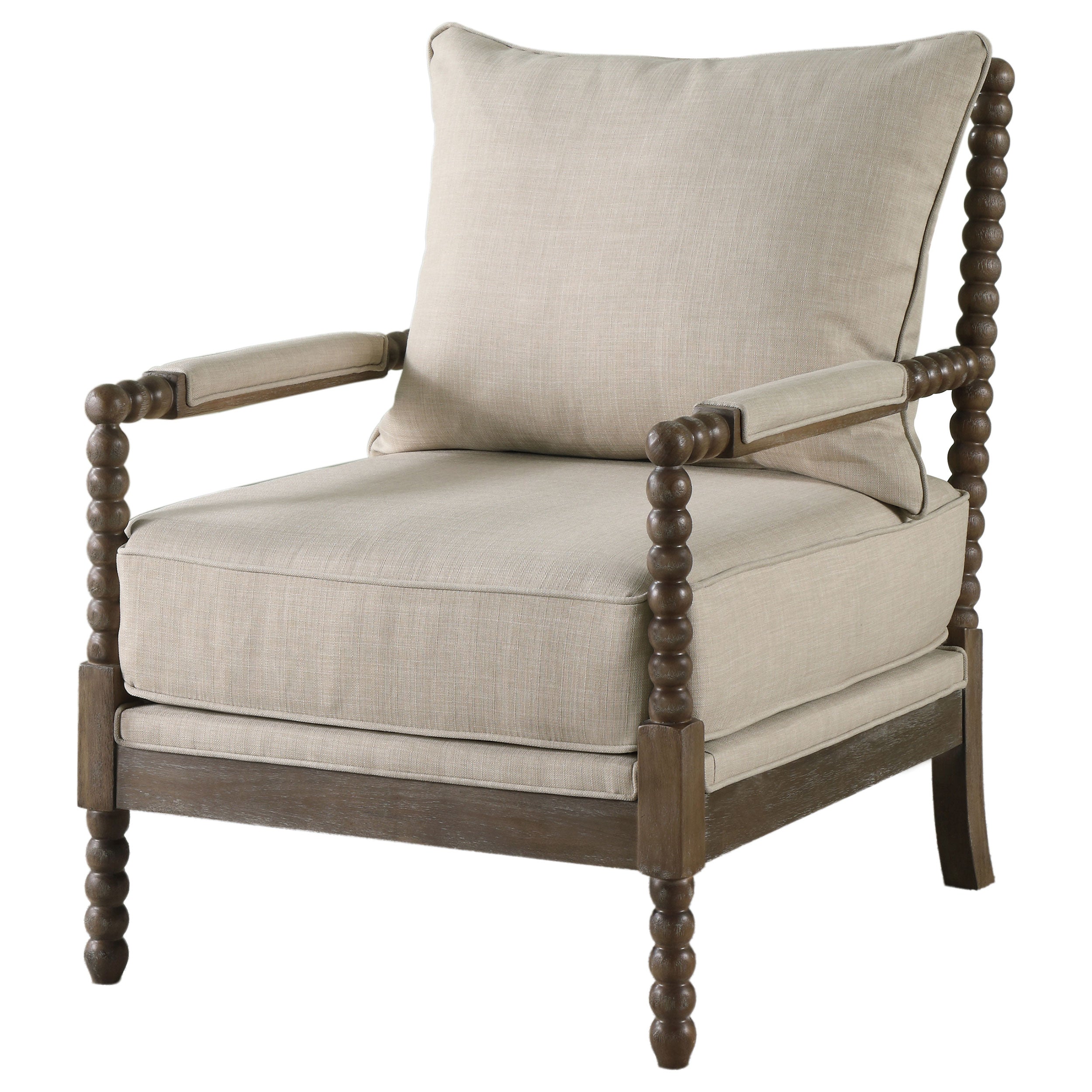 Blanchett Upholstered Accent Chair with Spindle Accent White and Navy