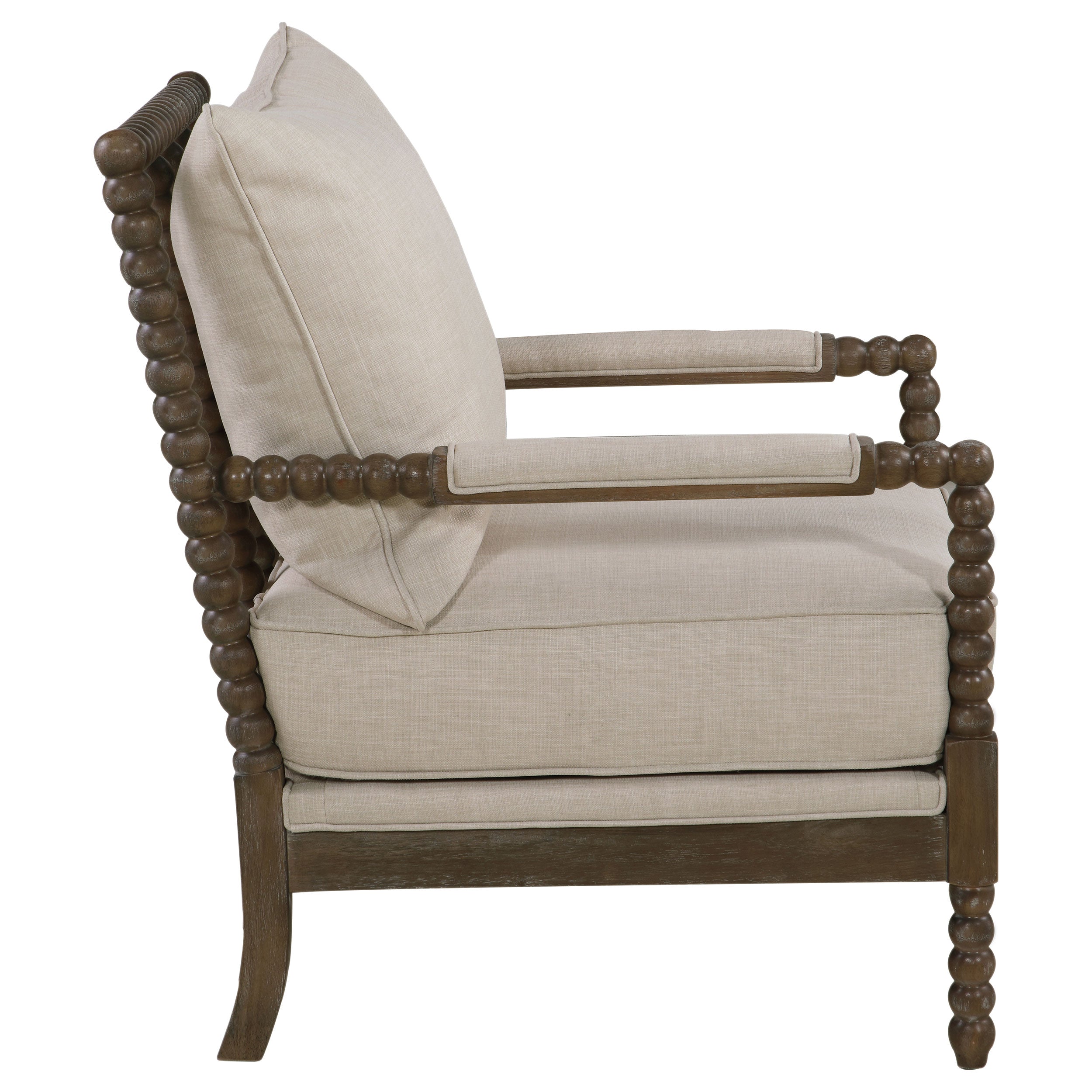 Blanchett Upholstered Accent Chair with Spindle Accent White and Navy