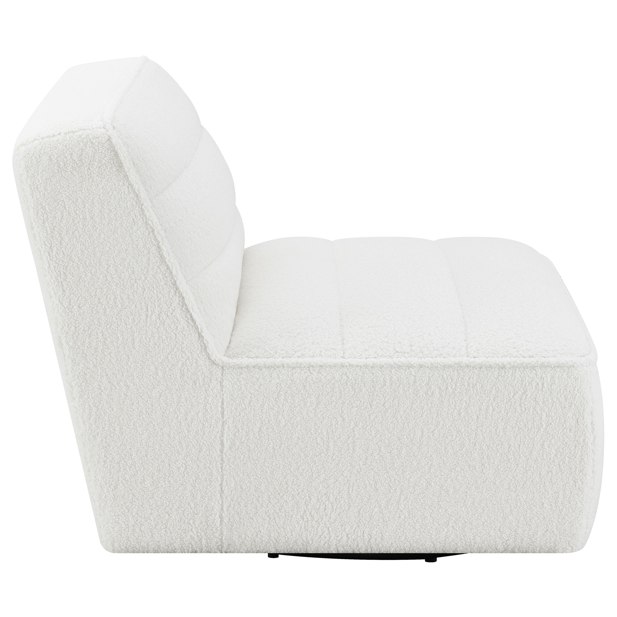 Cobie Upholstered Swivel Armless Chair Natural