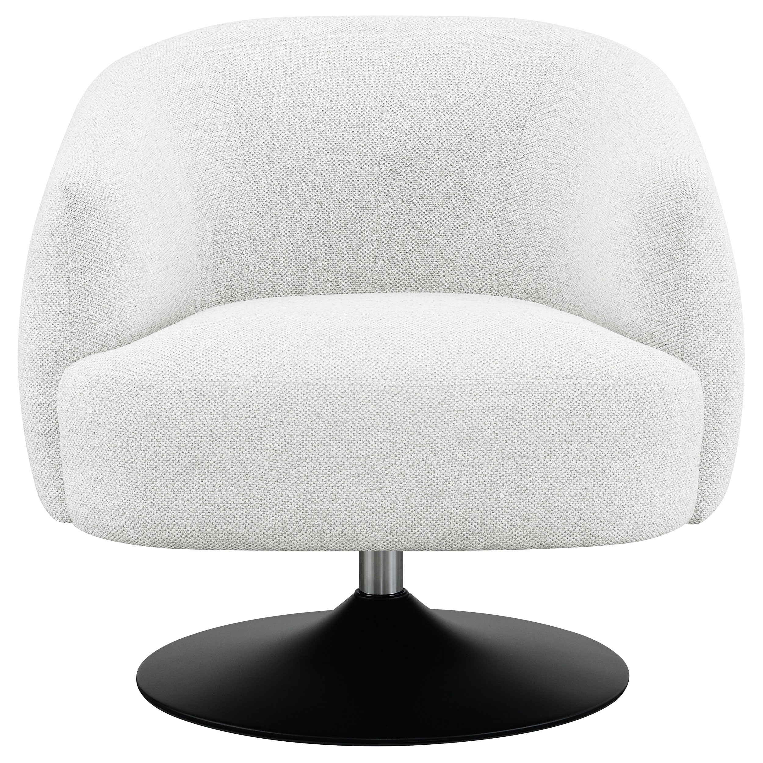 Dave Upholstered Swivel Accent Chair Beige and Matte Black