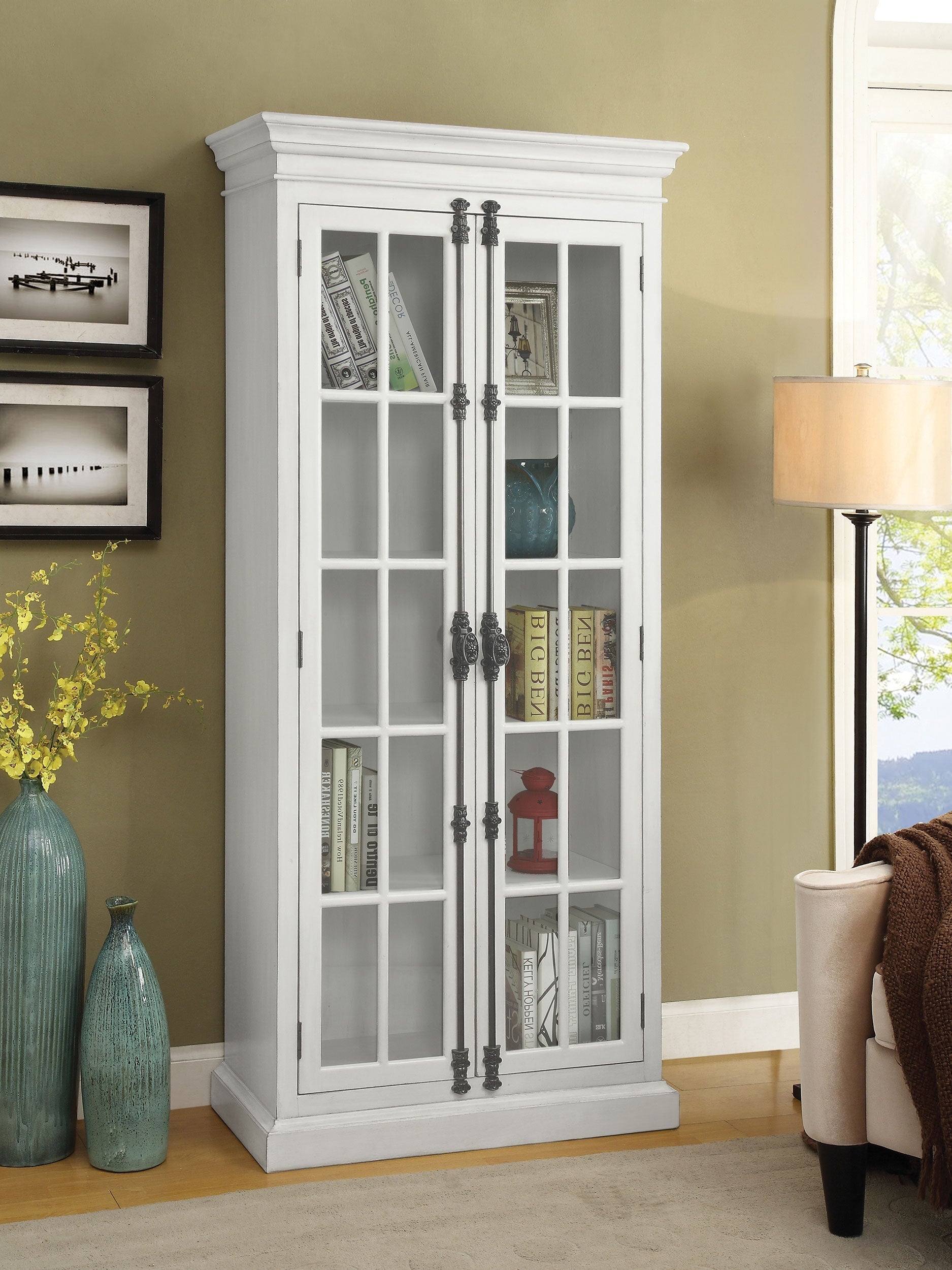 Toni 2-door Tall Cabinet Antique White