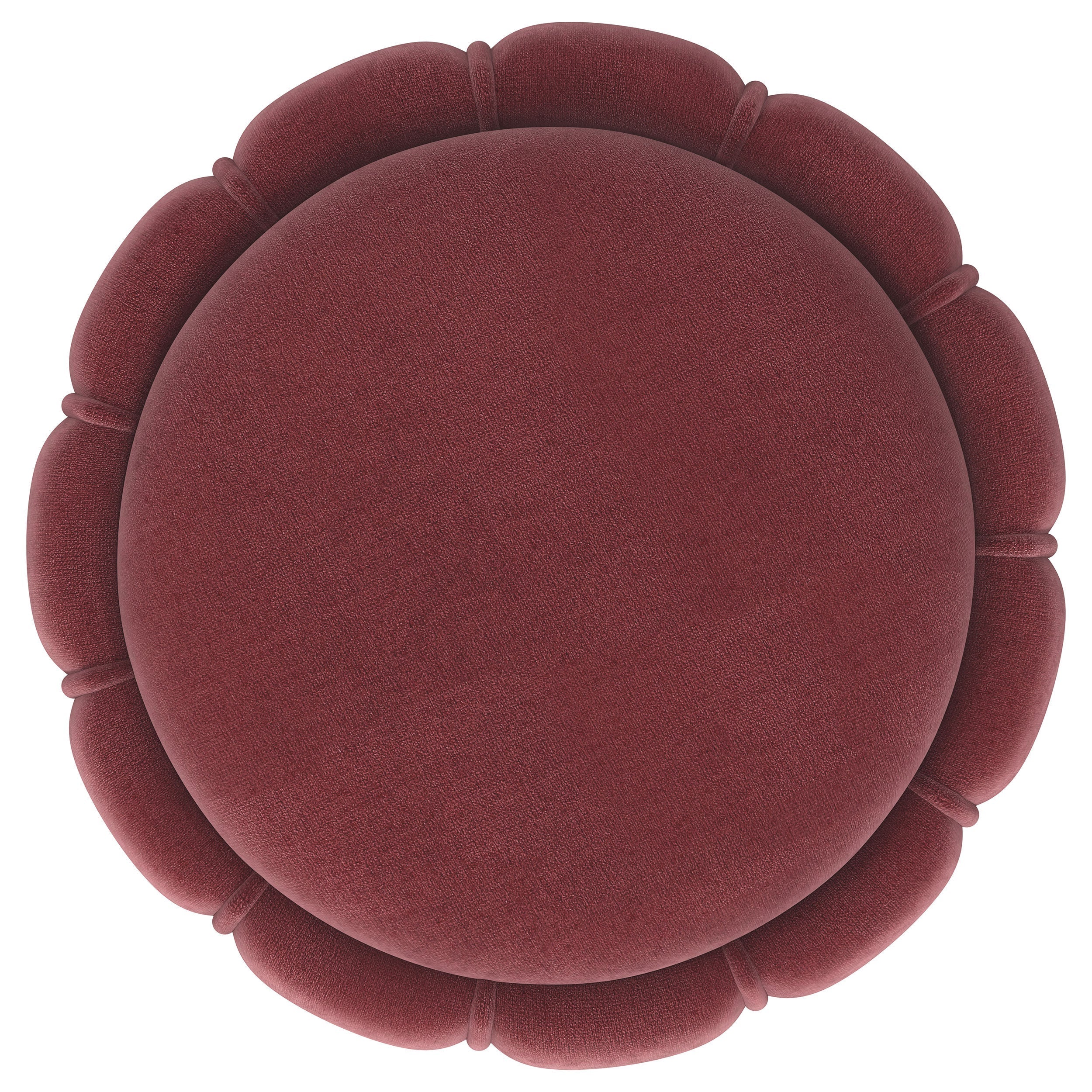 Sora Round Upholstered Ottoman Berry