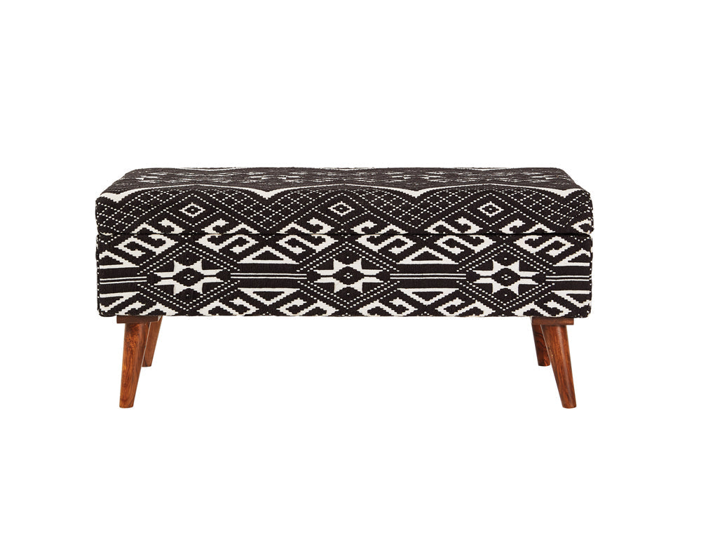 Austin Upholstered Bench Beige and Black