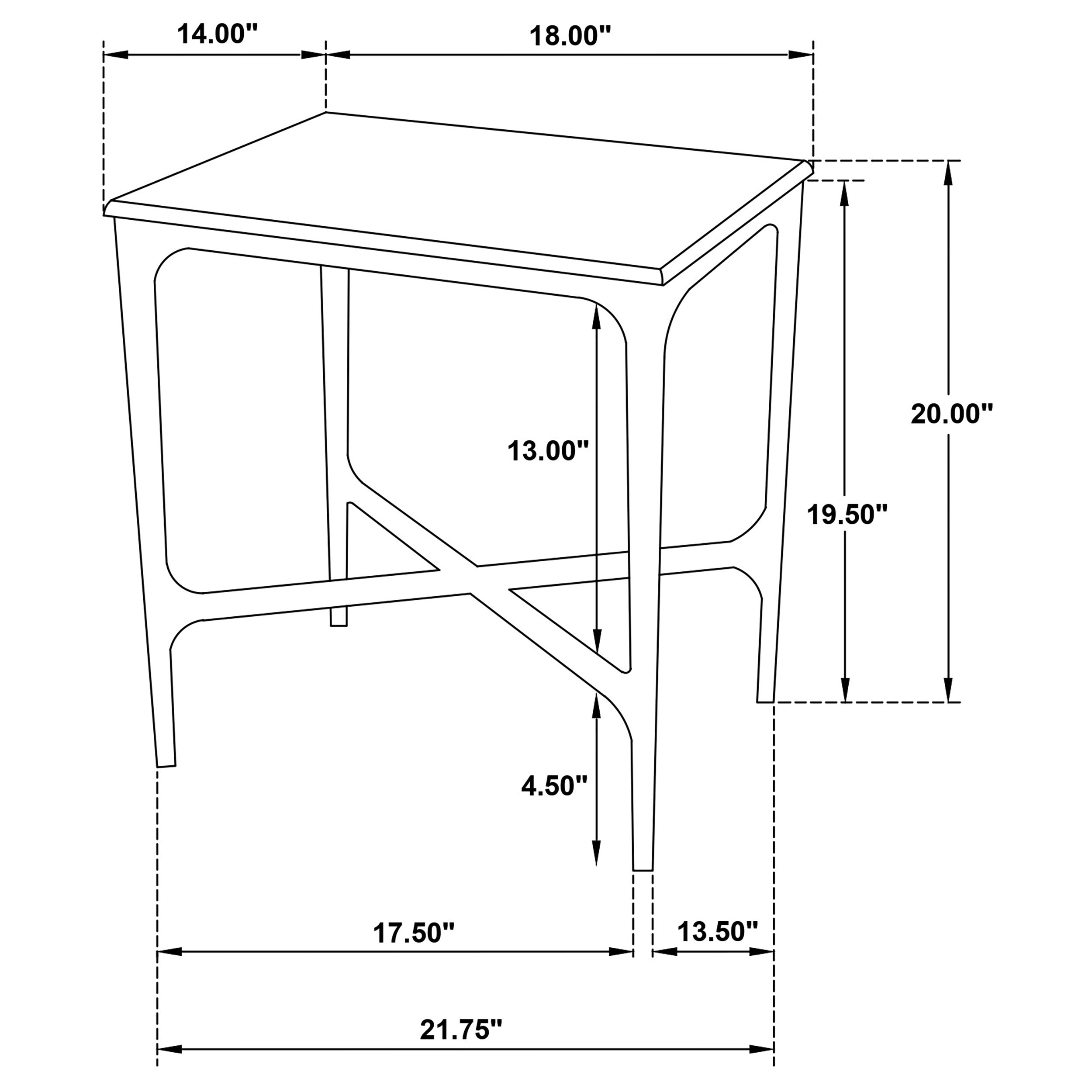 Baldwin Rectangular Marble Top Side Table White and Gold