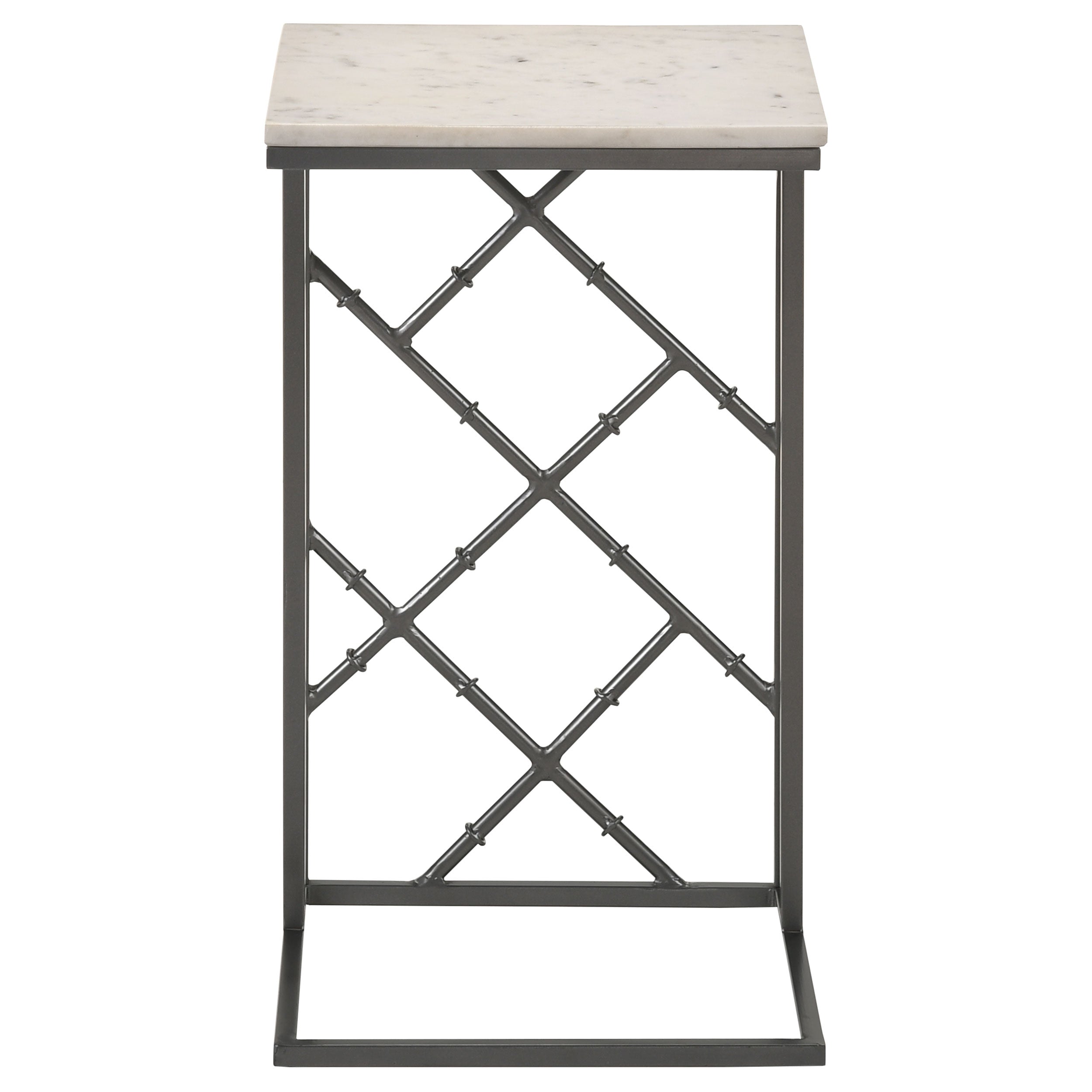 Angeliki Accent Table with Marble Top White