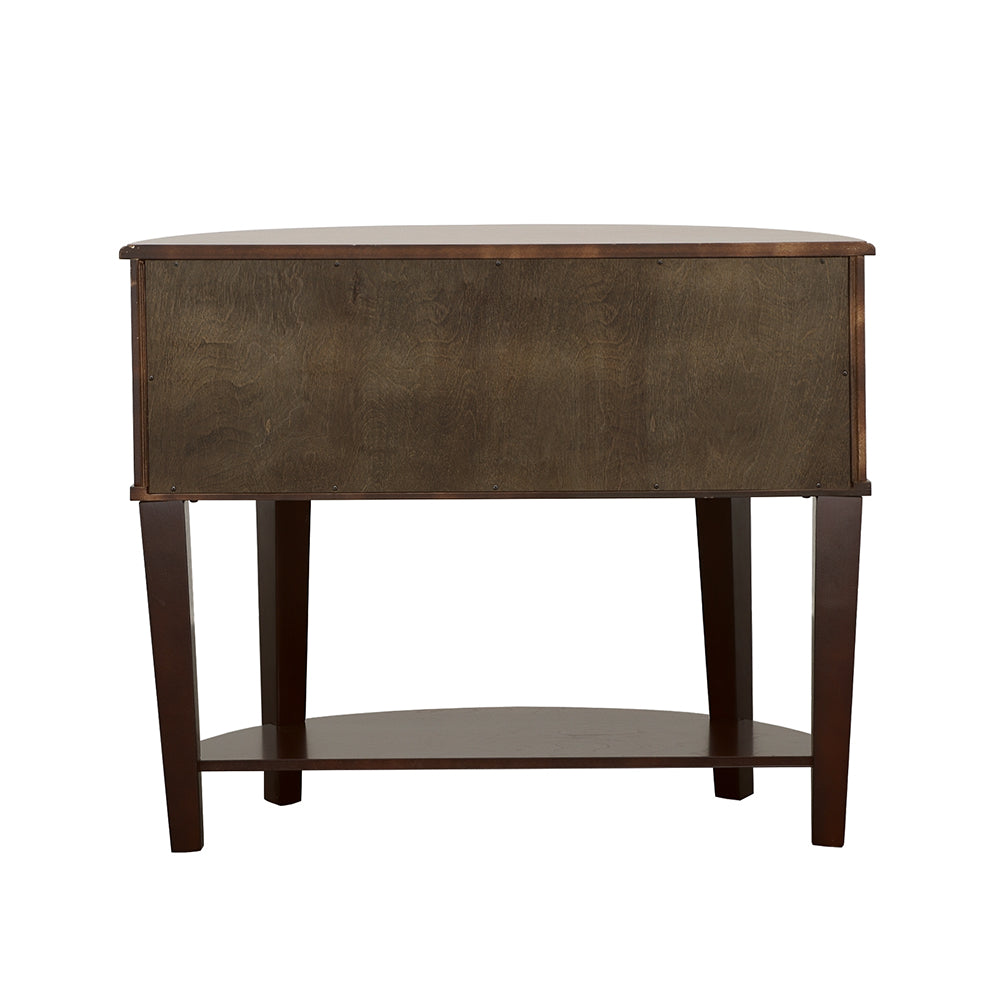 Diane 2-drawer Demilune Shape Console Table Cappuccino