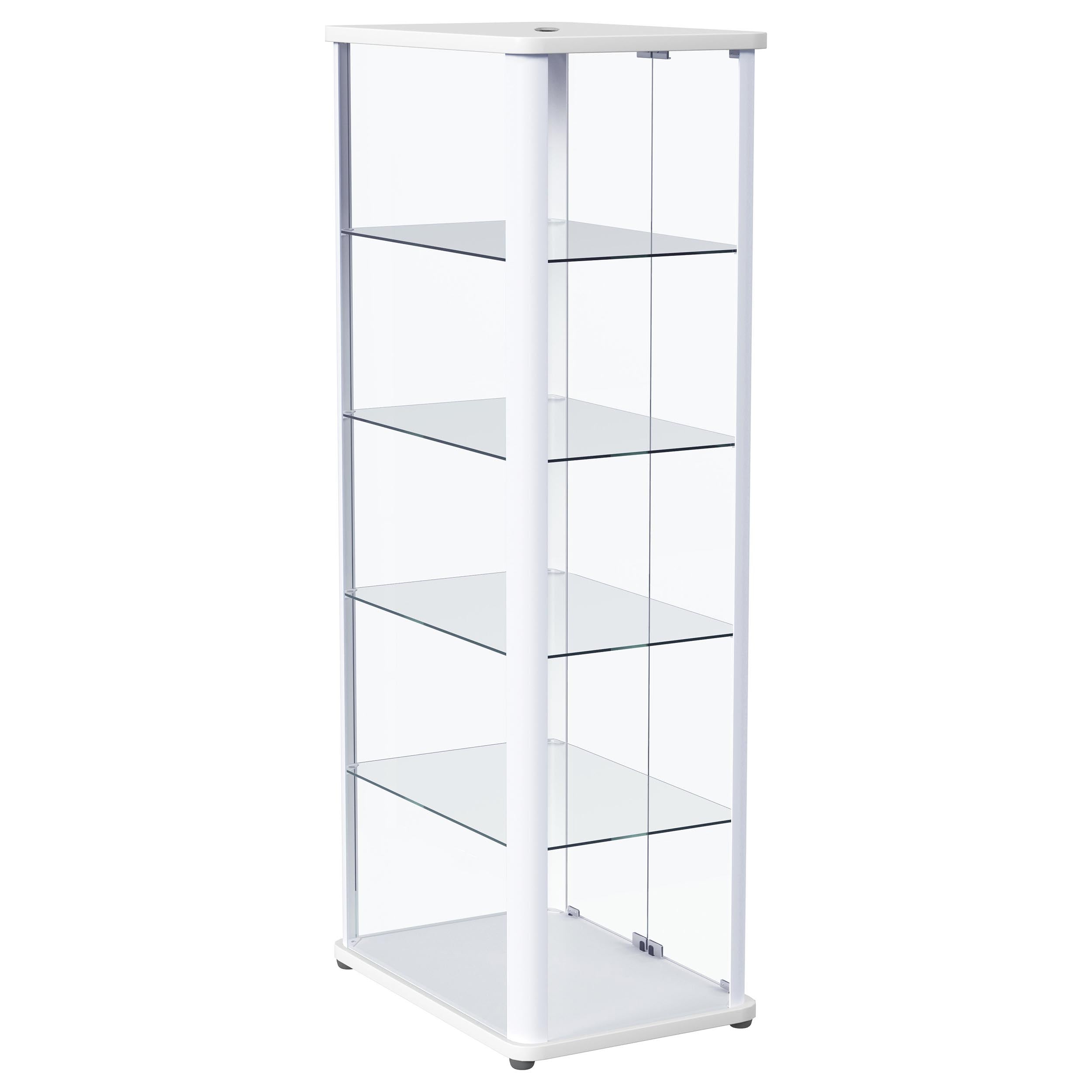 Aero 5-shelf Display Curio Cabinet with LED Lighting White