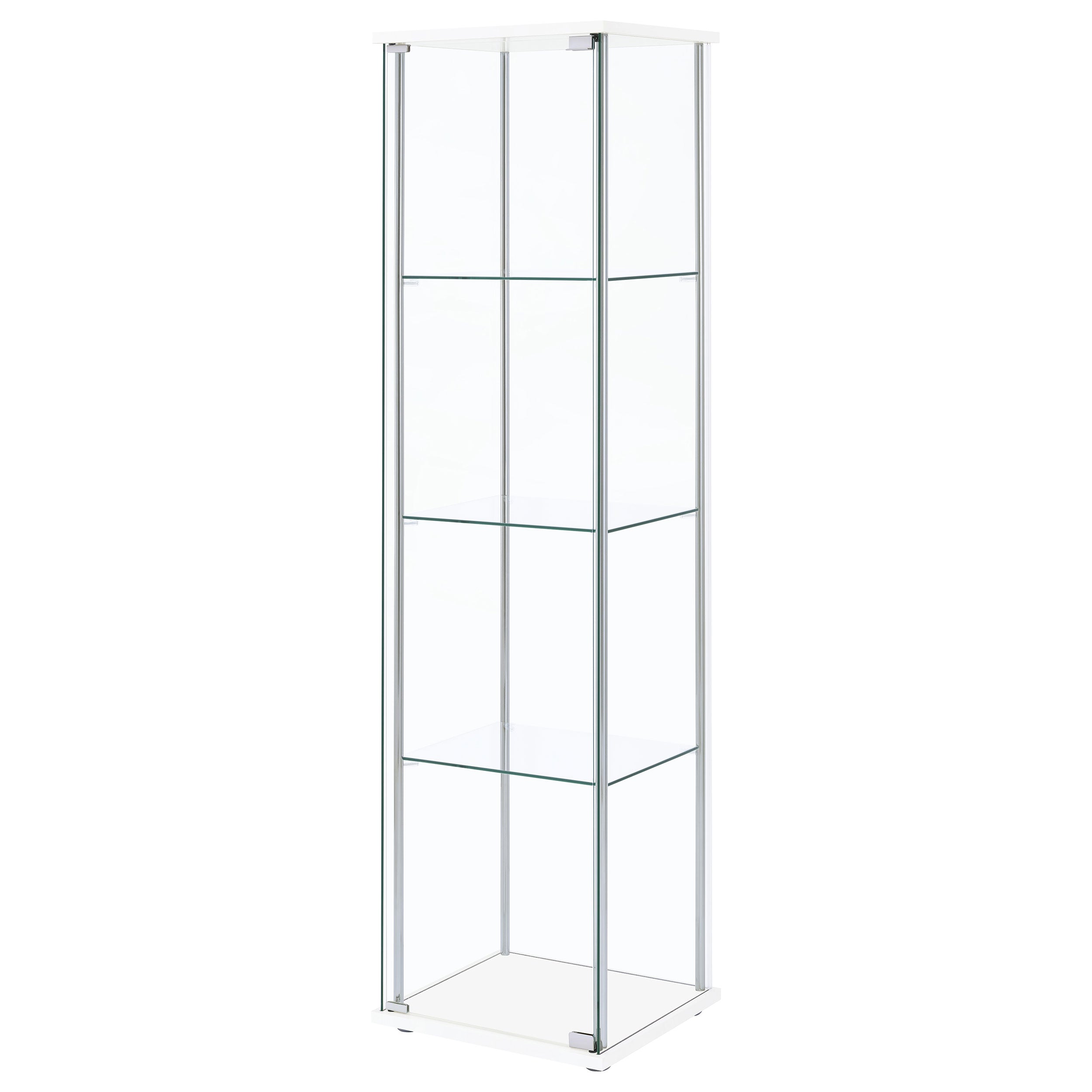 Bellatrix Rectangular 4-shelf Curio Cabinet White and Clear