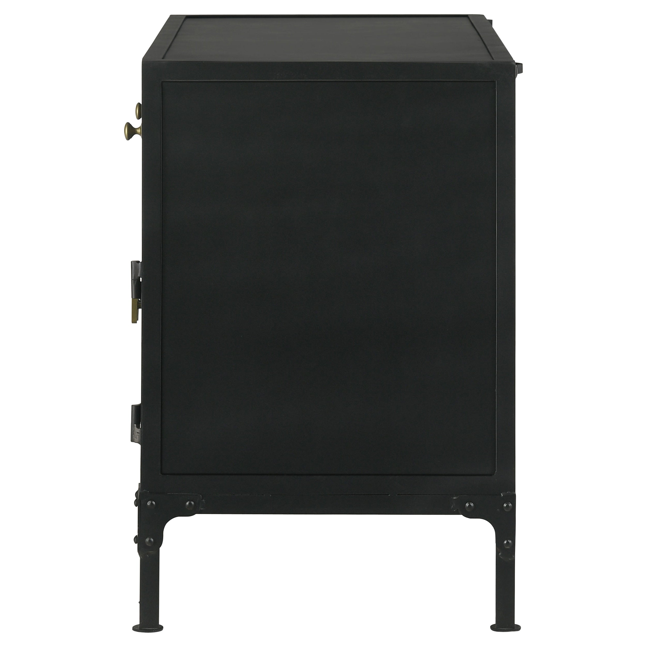 Sadler 2-drawer Accent Cabinet with Glass Doors Black