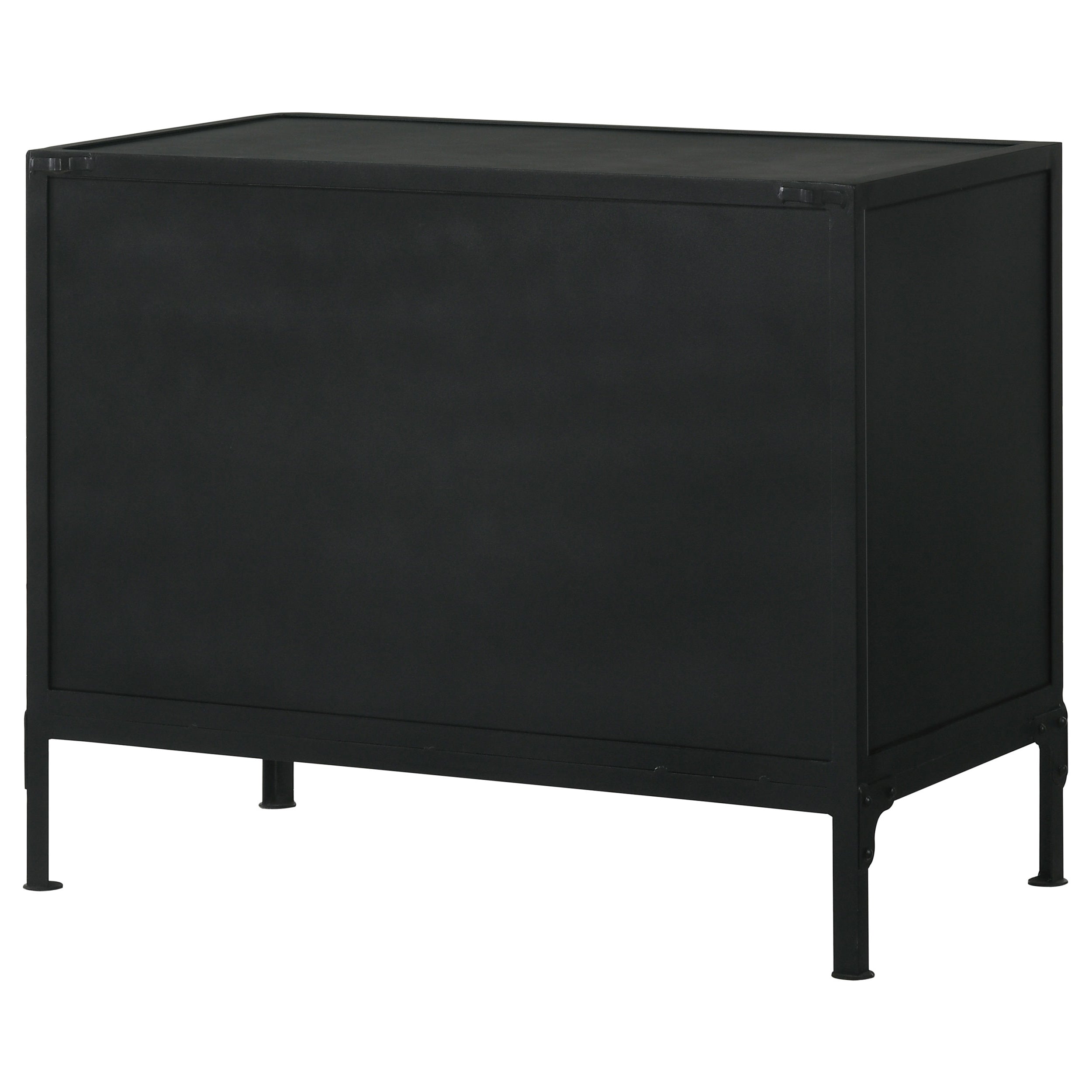 Sadler 2-drawer Accent Cabinet with Glass Doors Black