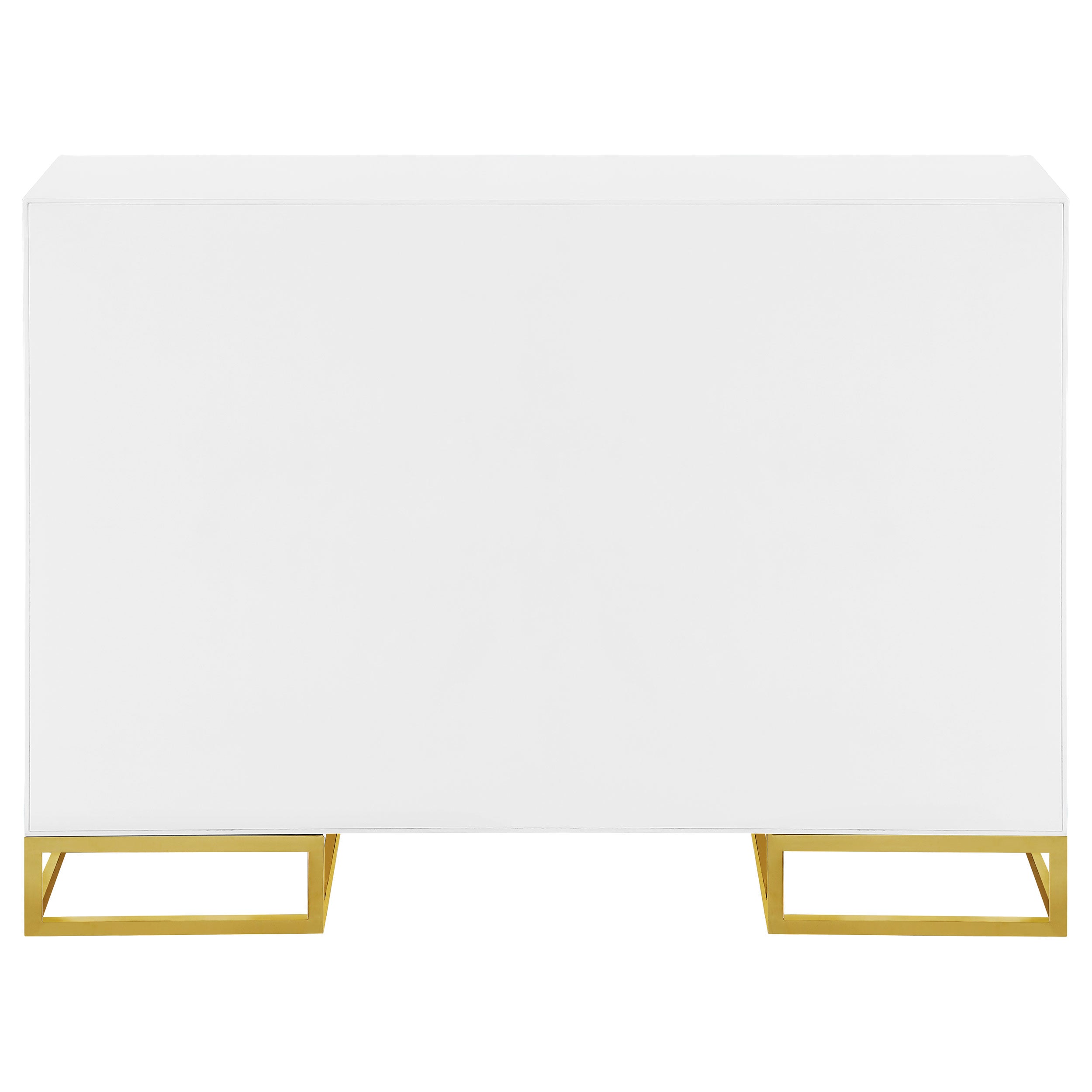 Elsa 2-door Accent Cabinet with Adjustable Shelves White and Gold