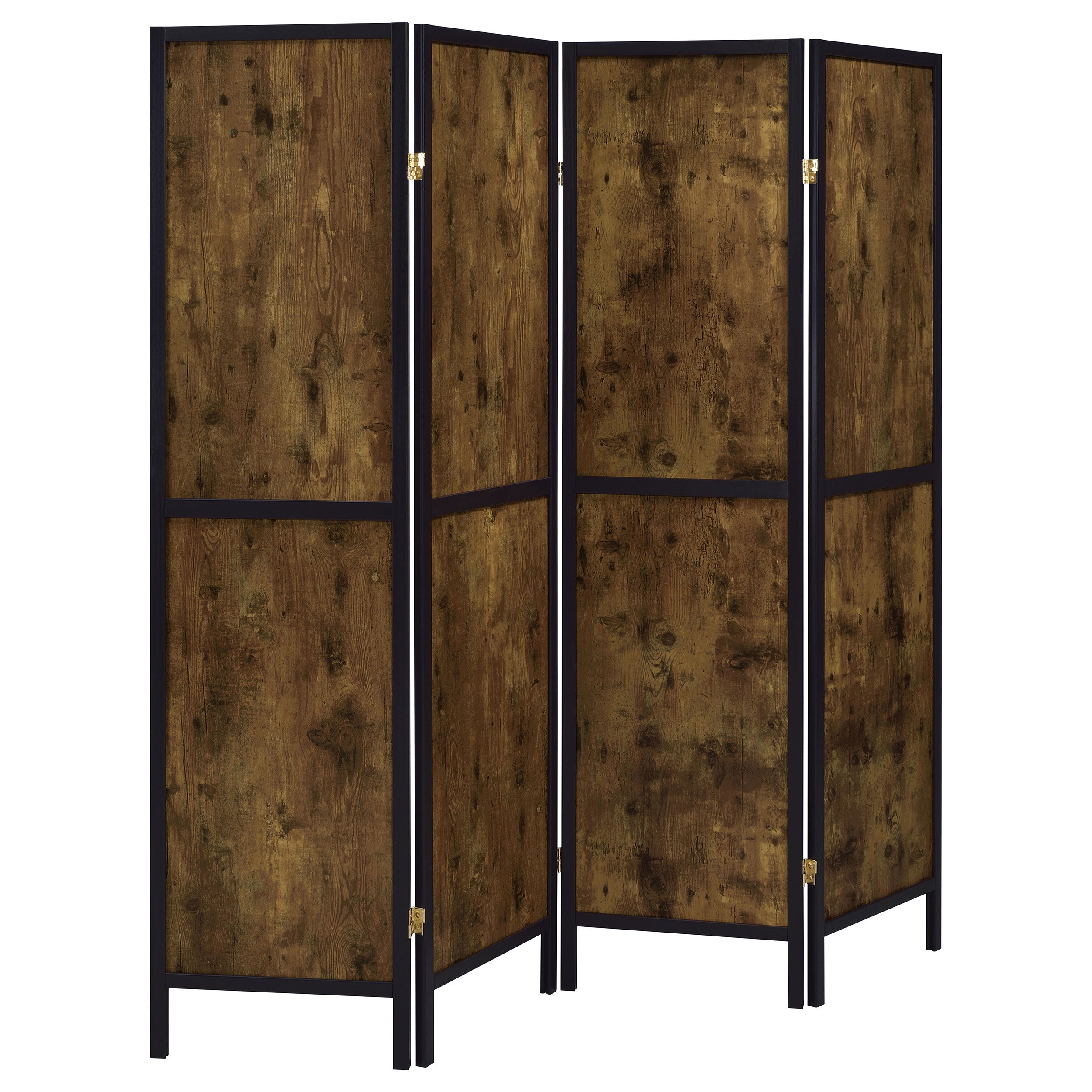 Deepika 4-panel Folding Screen Antique Nutmeg and Black