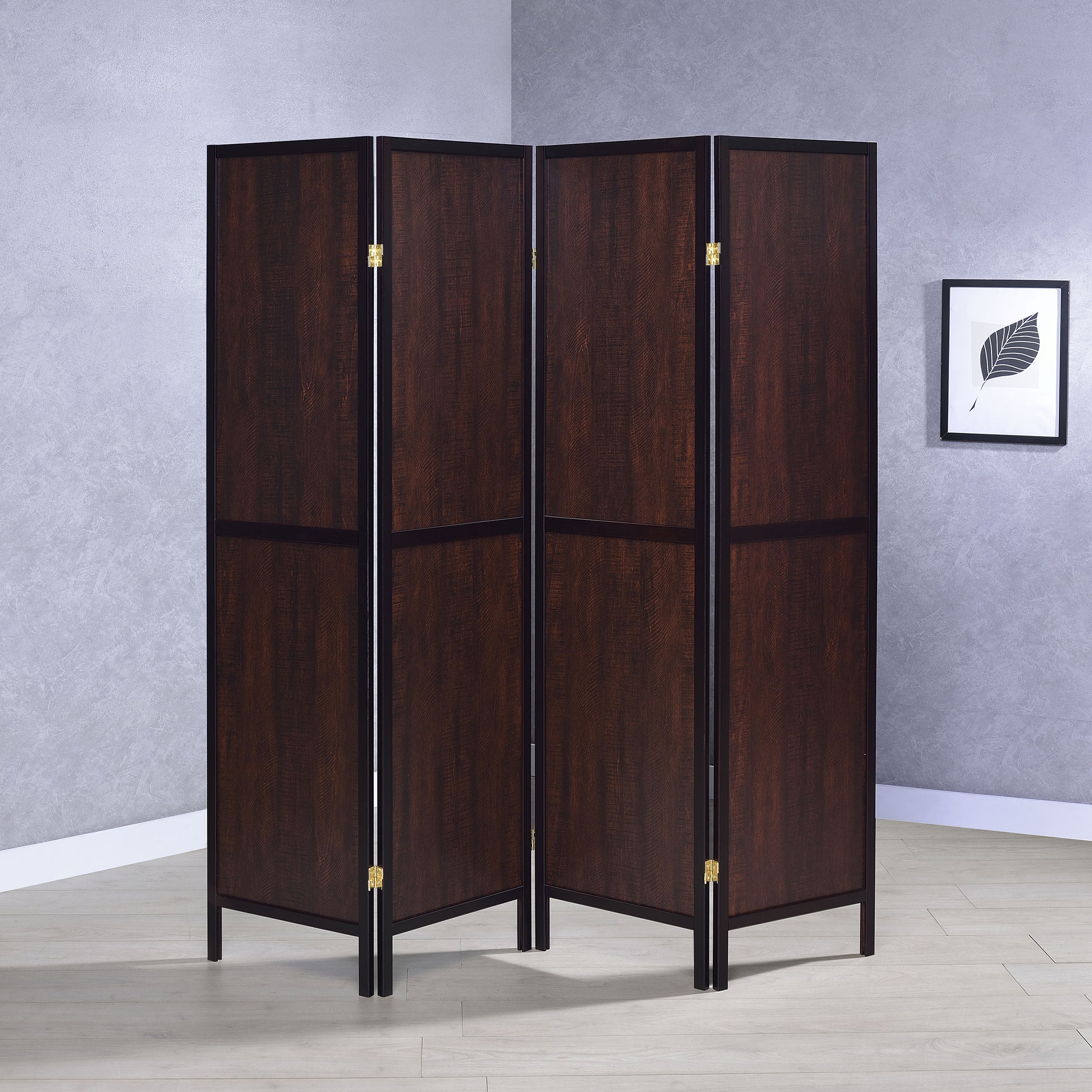 Deepika 4-panel Folding Screen Tobacco and Cappuccino