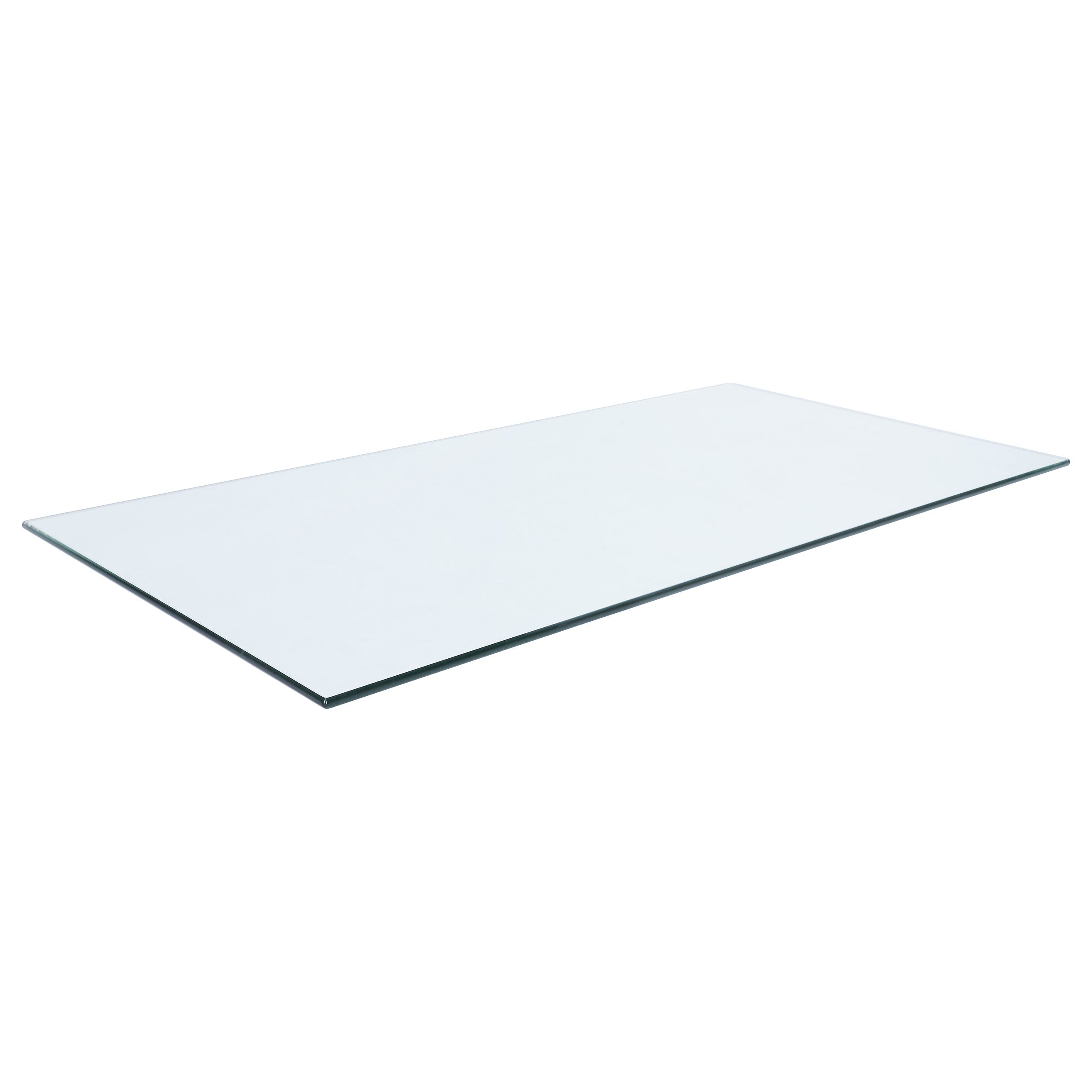 48x24-inch 10mm Rectangular Clear Tempered Glass Top