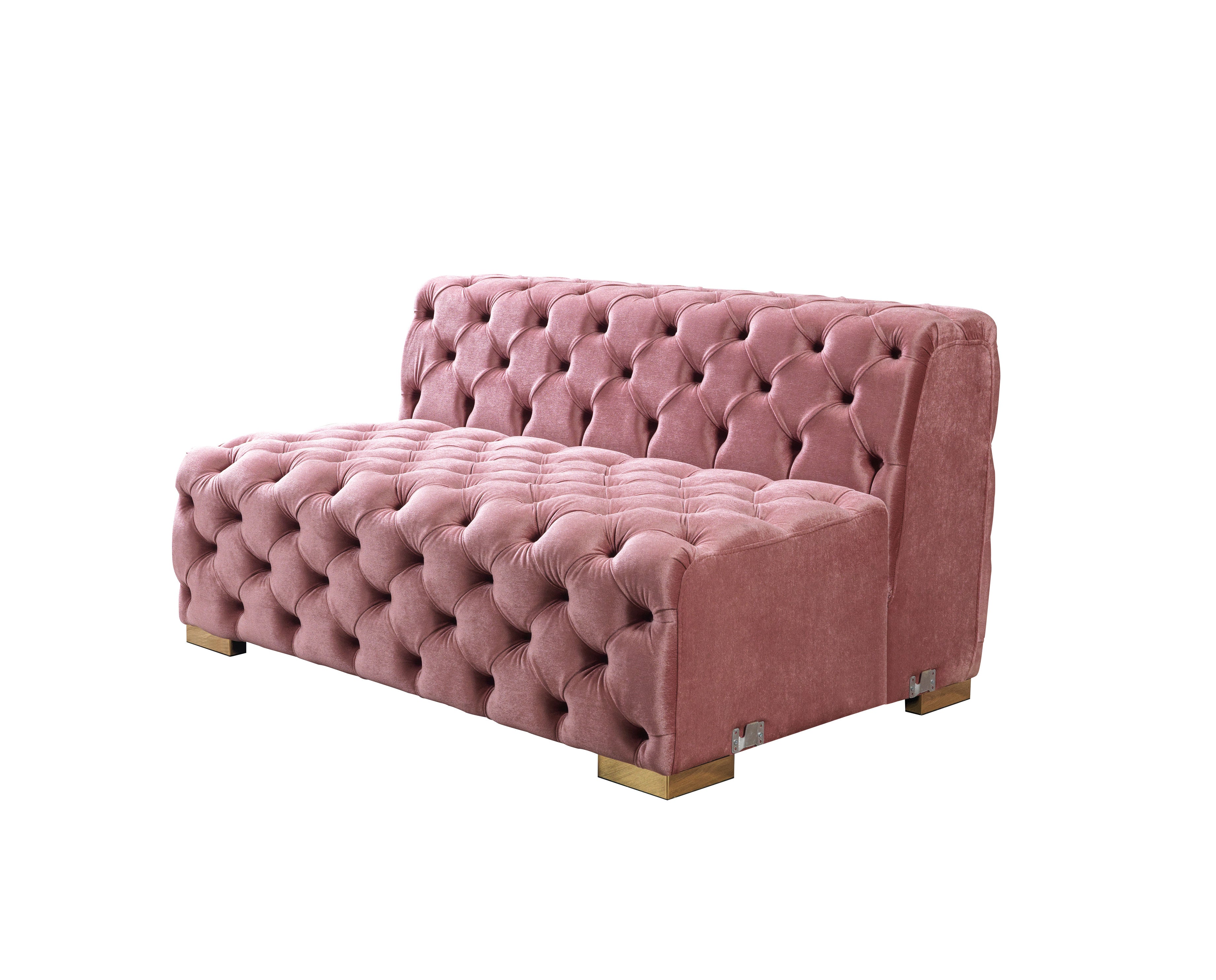 Neva Pink Velvet Double Chaise 138" Sectional