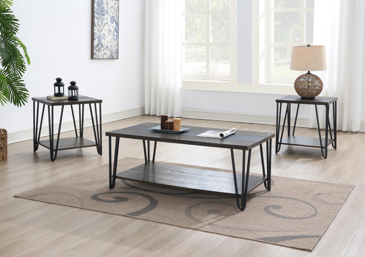 Dark Oak 3 Pk Table Set (3/Cn)