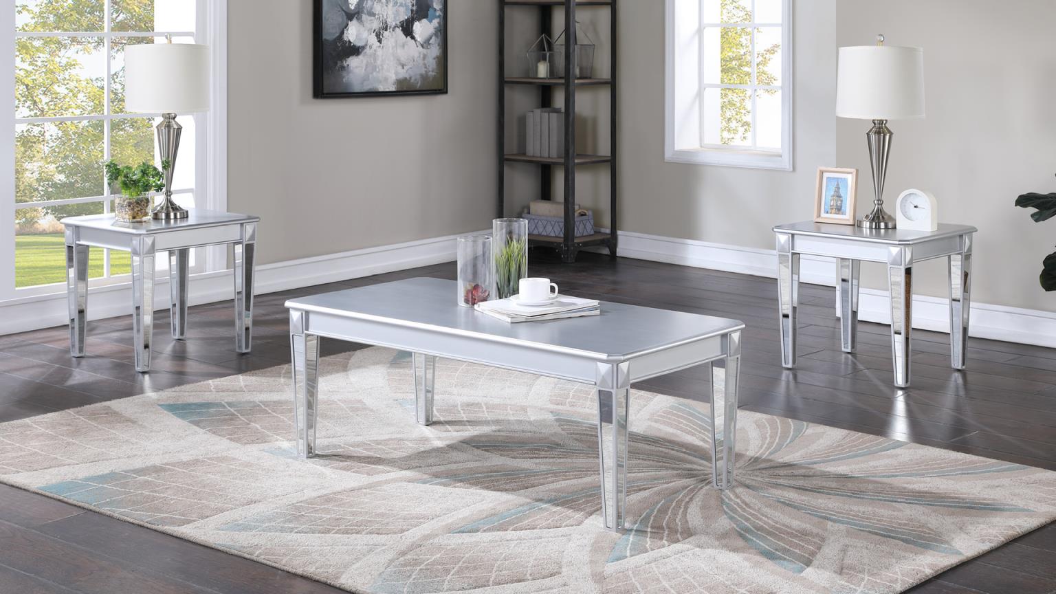 Silver Shimmer 3 Pk Table Set (3/Cn)