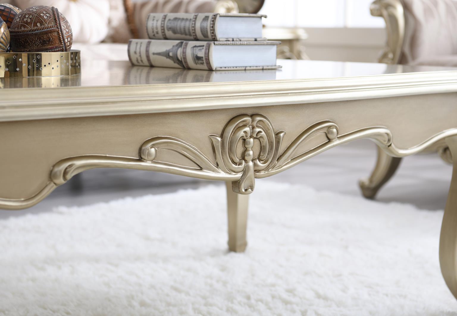 Traditional Champagne Gold Coffee Table