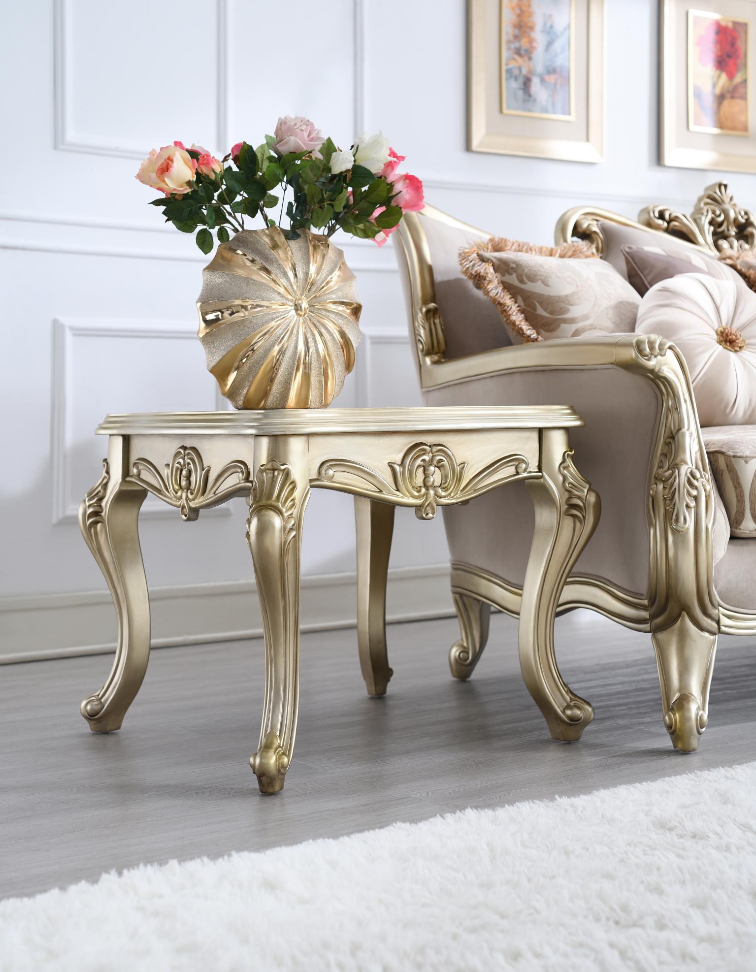 Traditional Champagne Gold Coffee Table