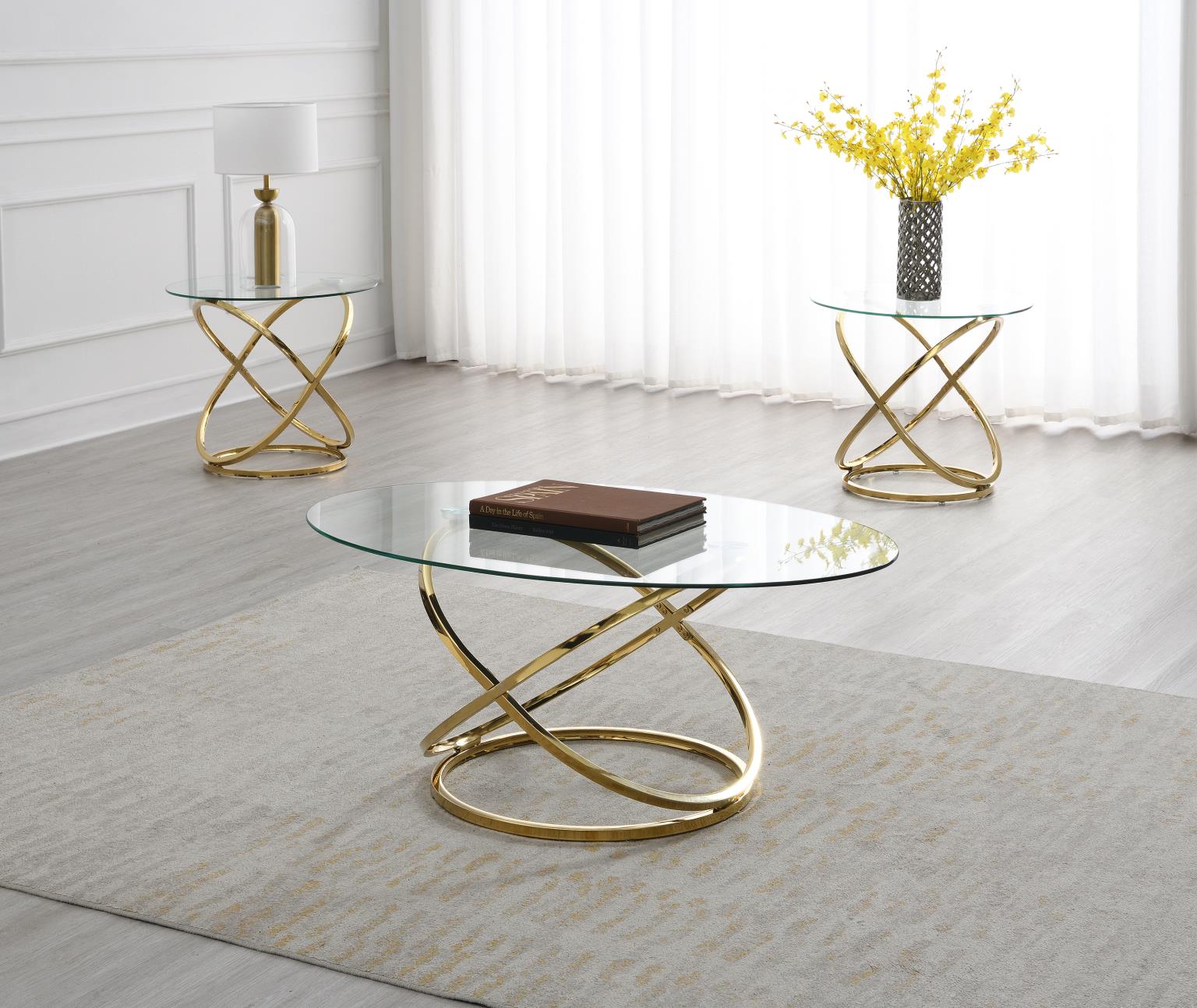 Blakely Gold Chrome Occasional Collection