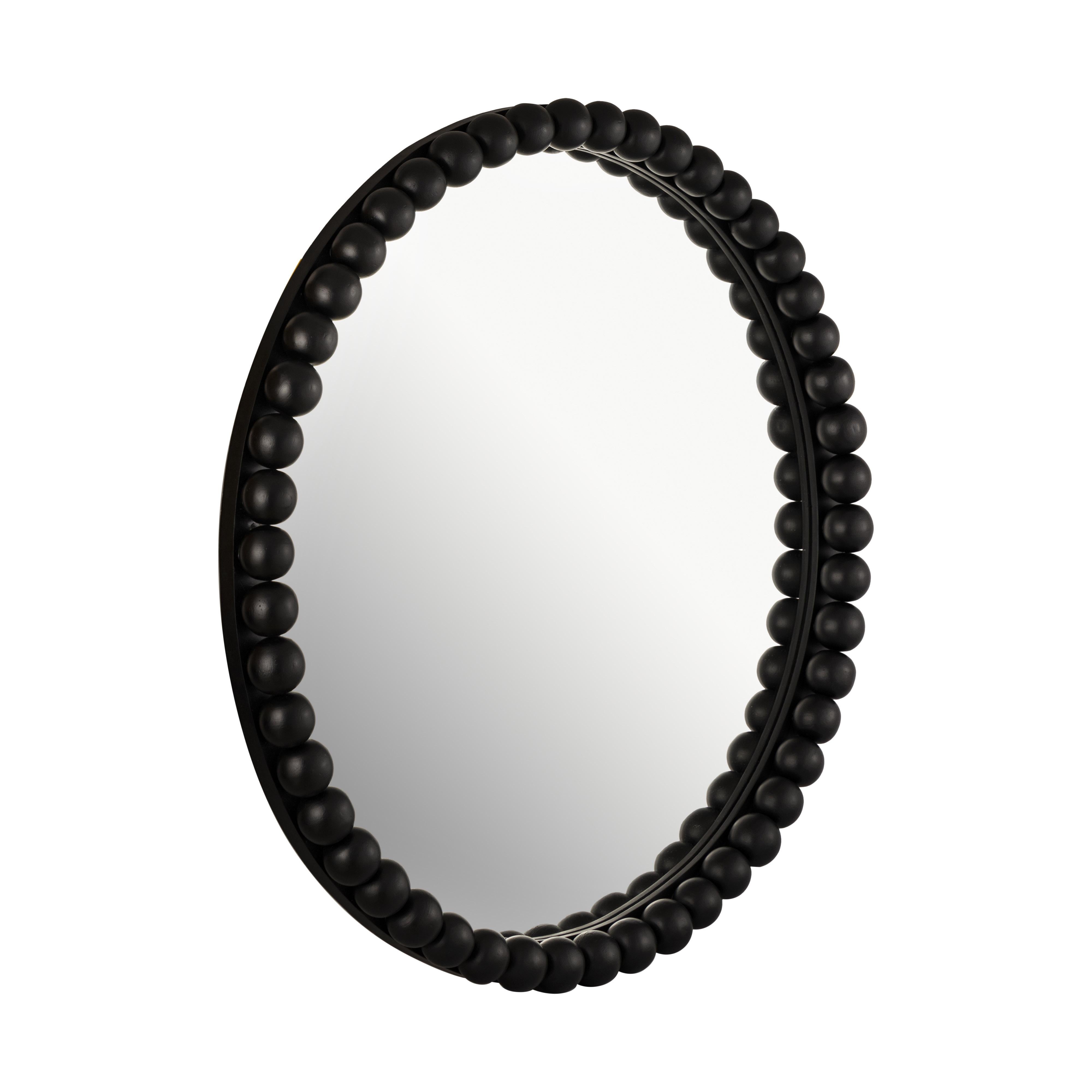 Baria Black Wooden Mirror