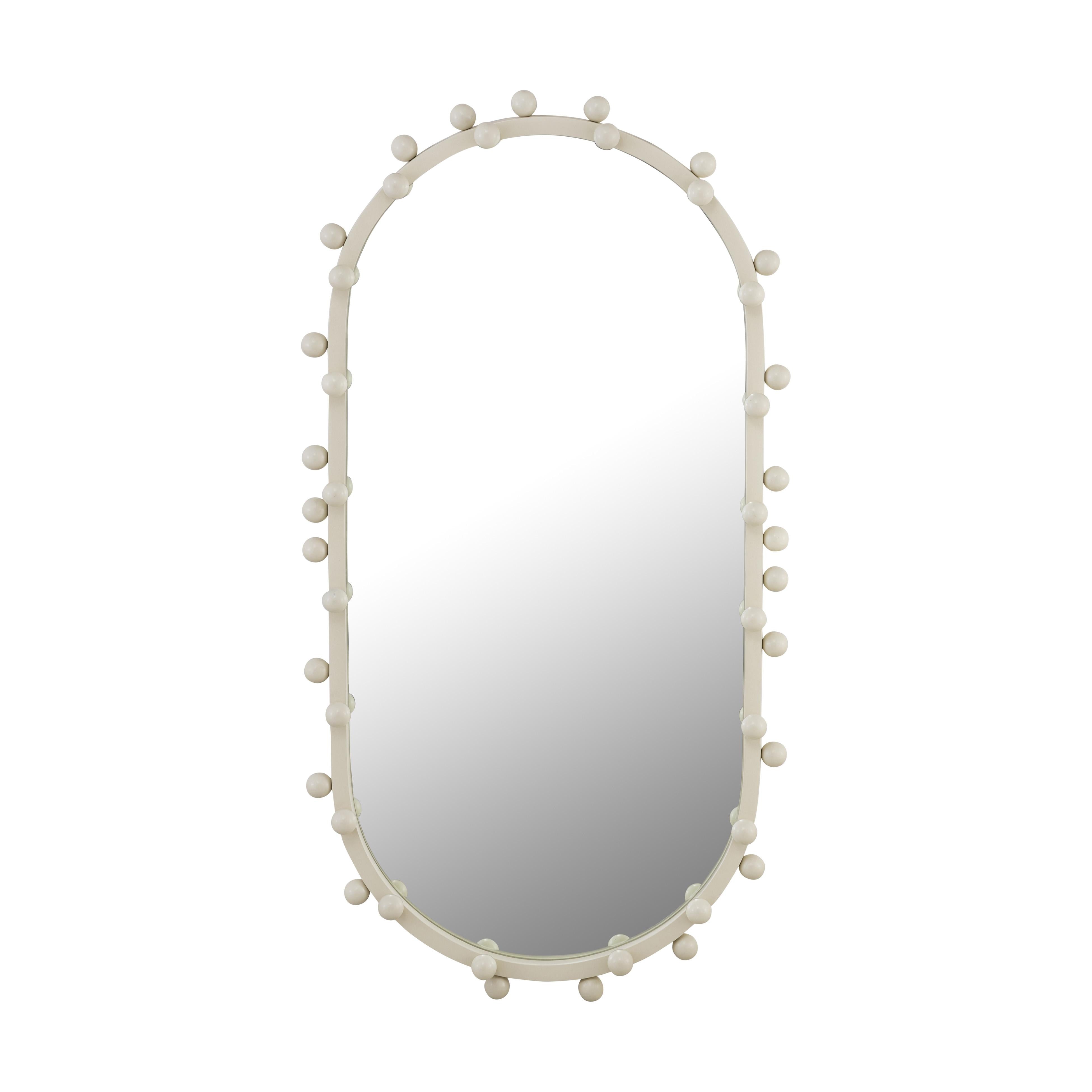 Bubbles Ivory Large Oval Wall Mirror - UK