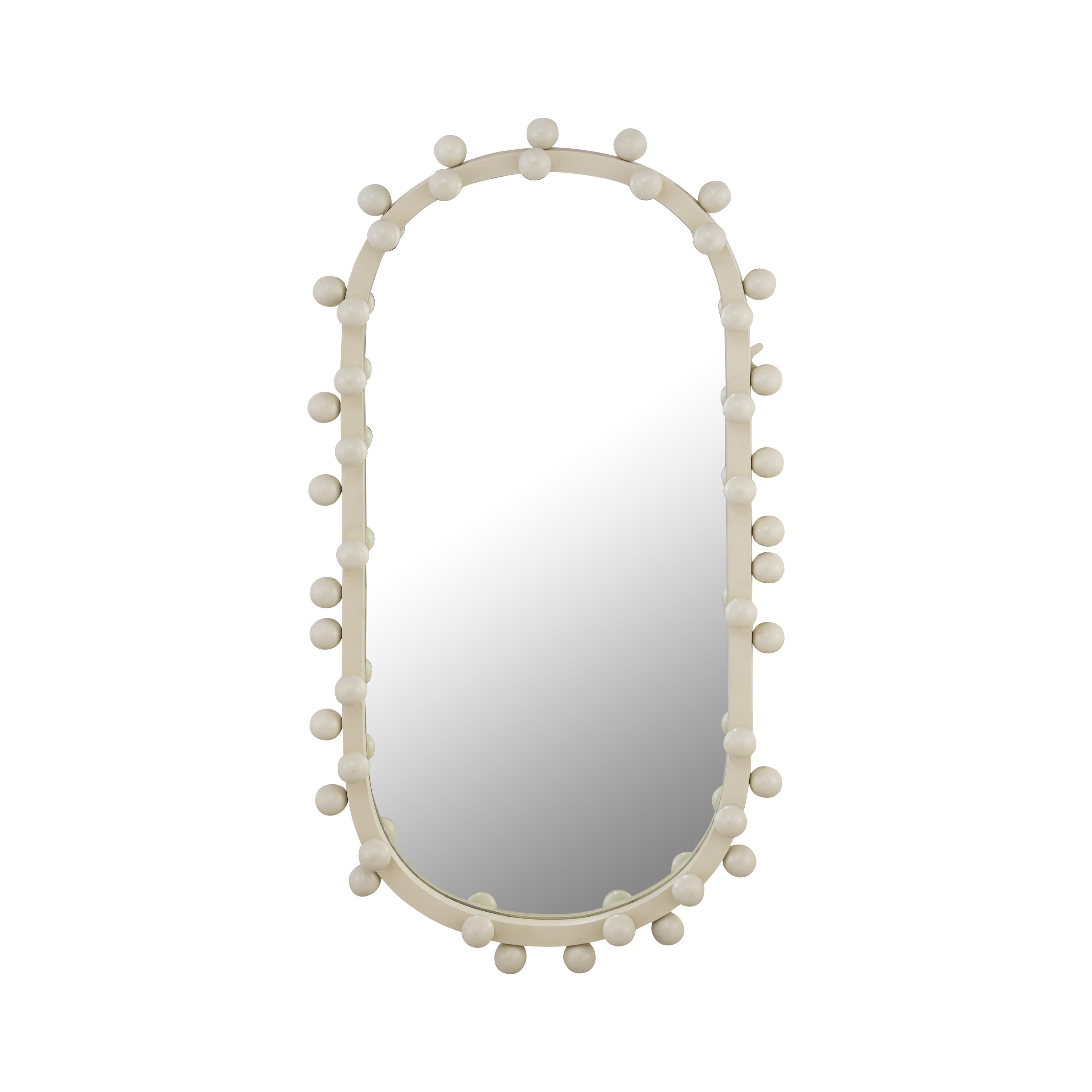 Bubbles Ivory Oval Wall Mirror - UK