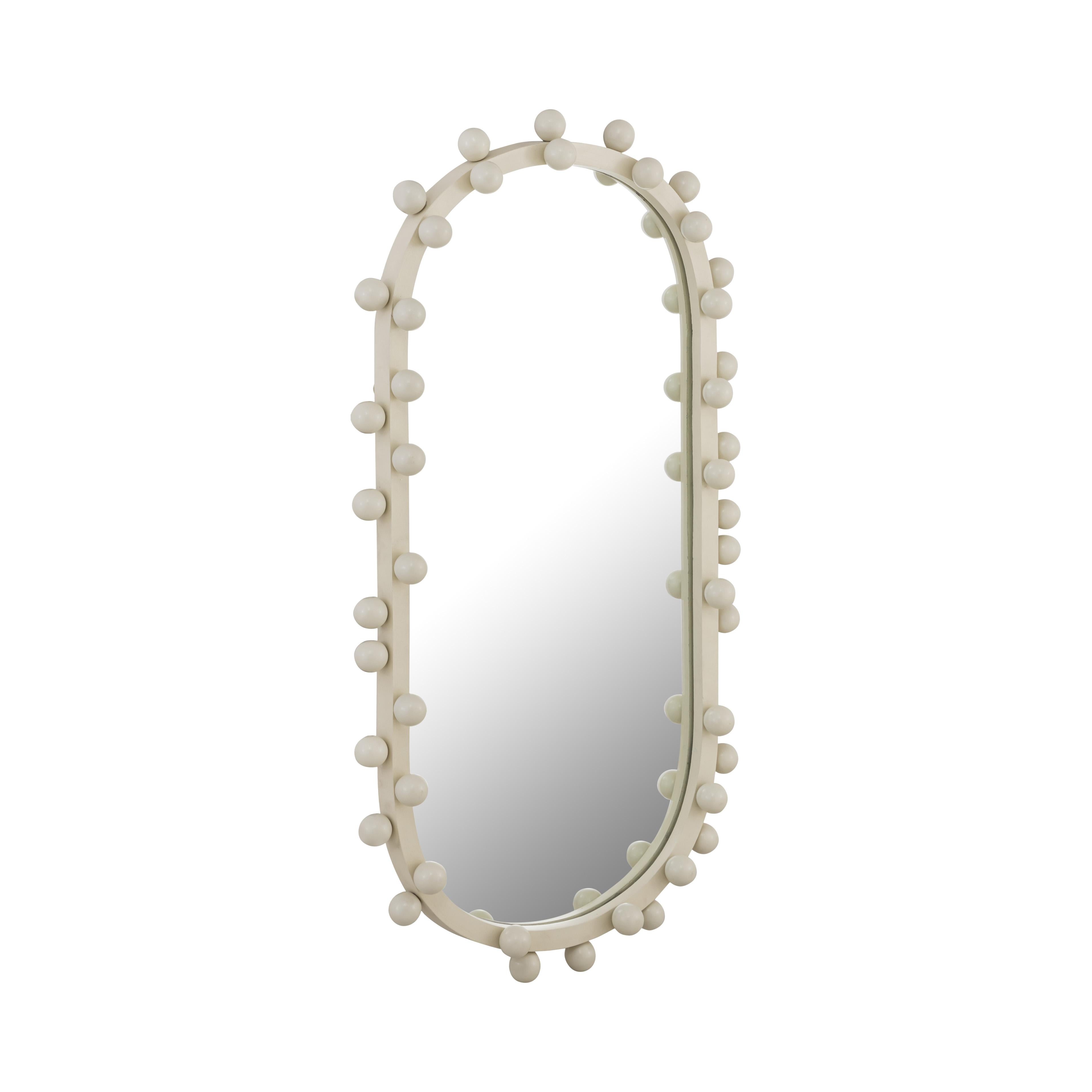 Bubbles Ivory Oval Wall Mirror - UK