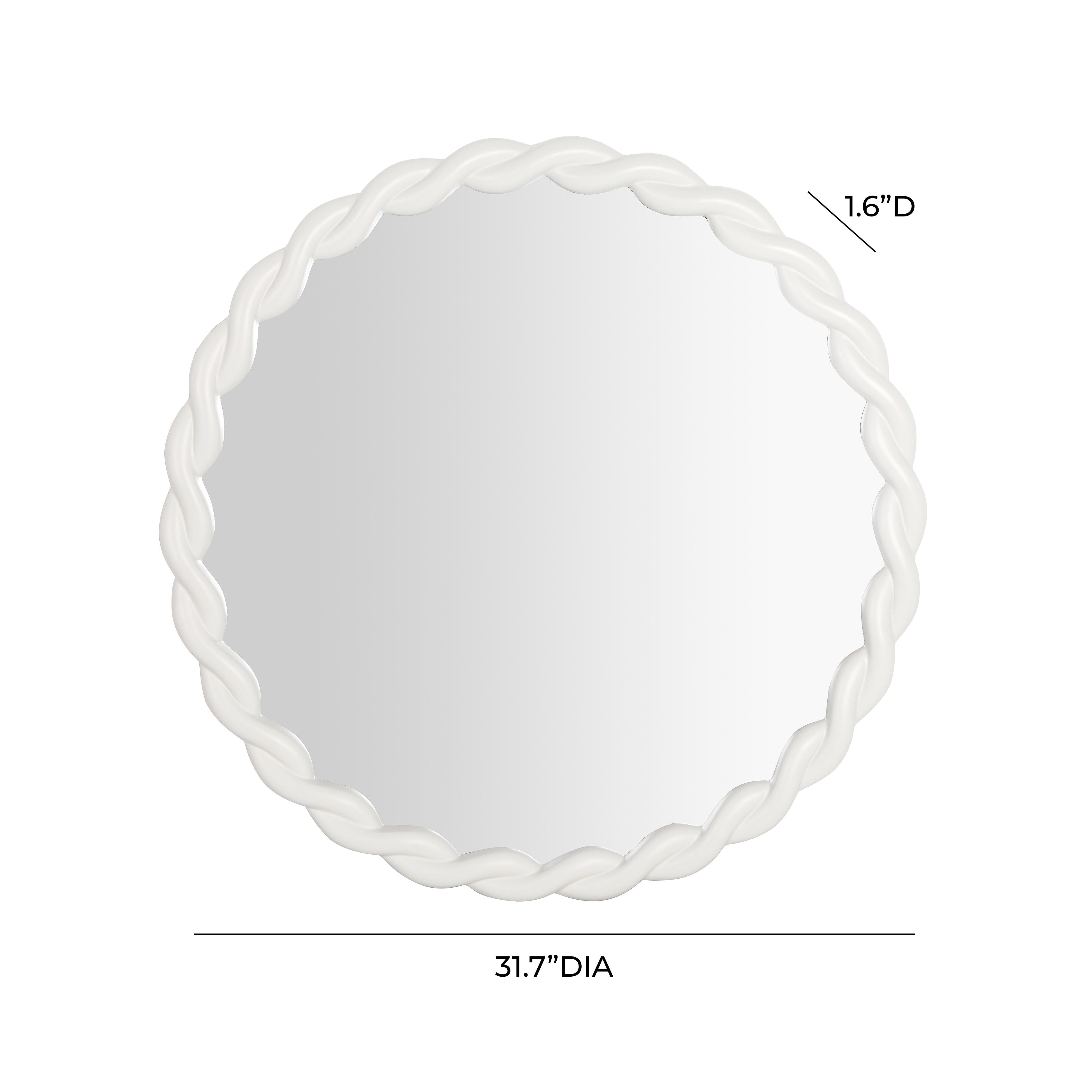 Agnes Cream Round Mirror