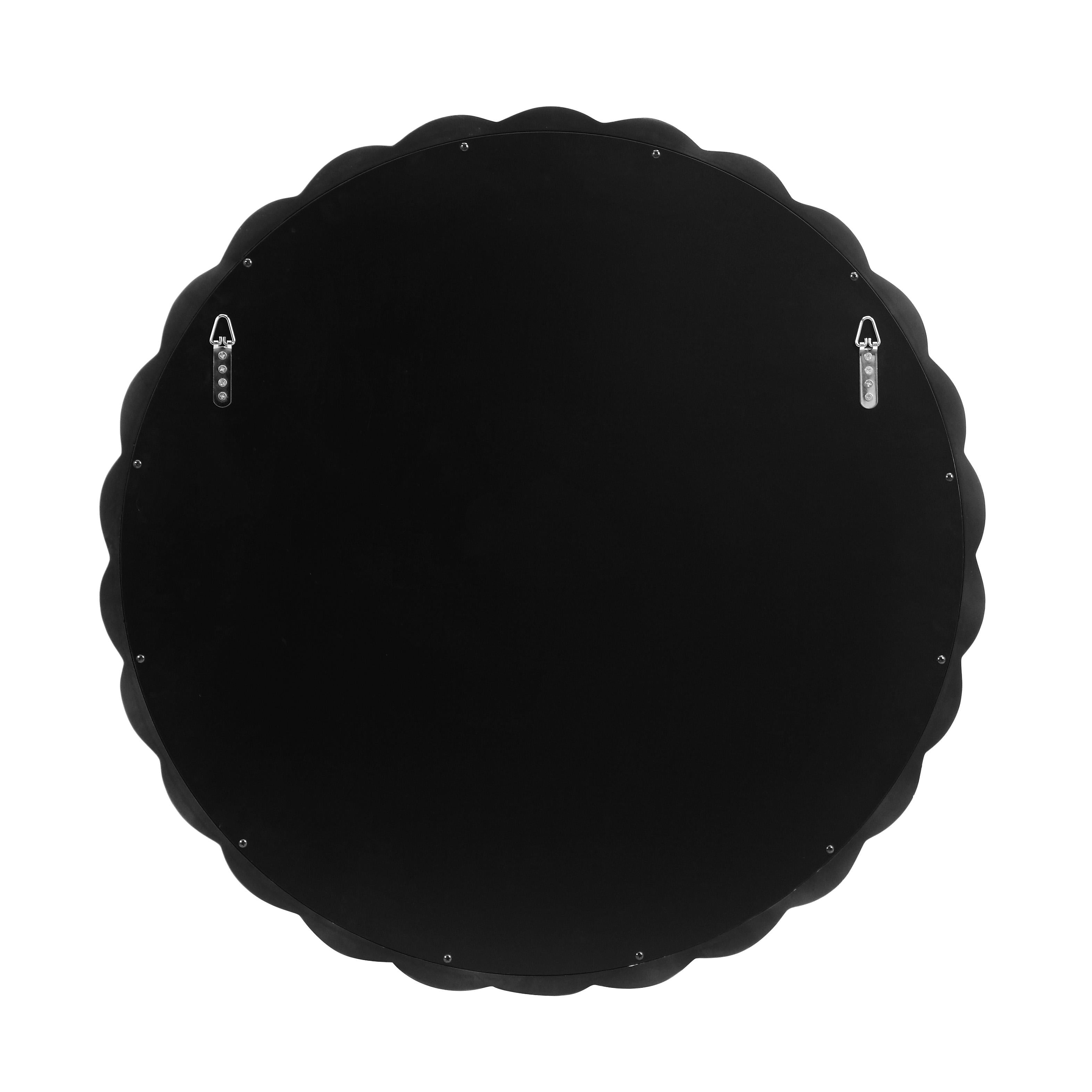 Agnes Forest Green Glossy Round Mirror